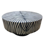 Zebra Harmony Bone Inlay Round Coffee Table