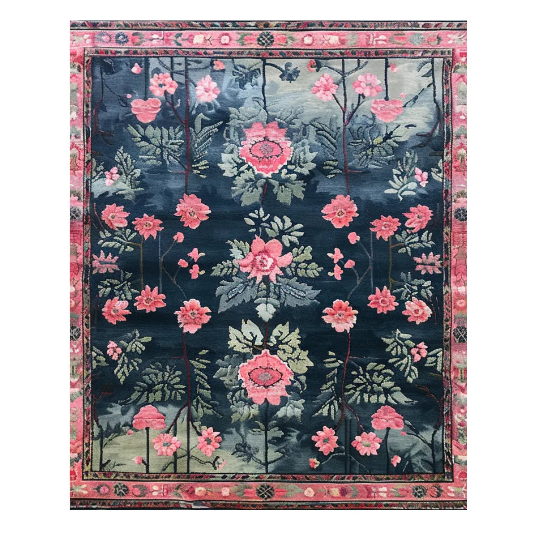 Blushing Rose Garden Hand-Tufted Rug