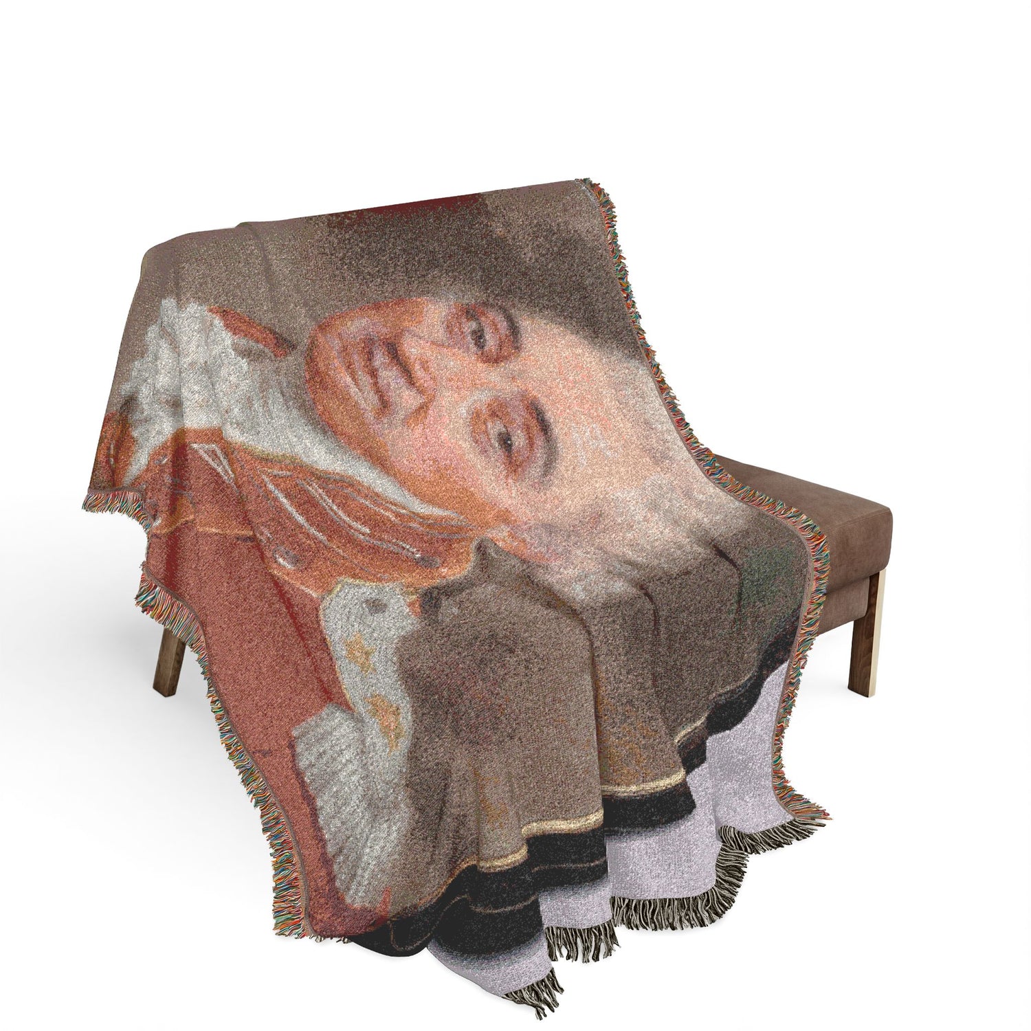 Portrait of Lieutenant General Daniel Burr Woven Throw Blanket