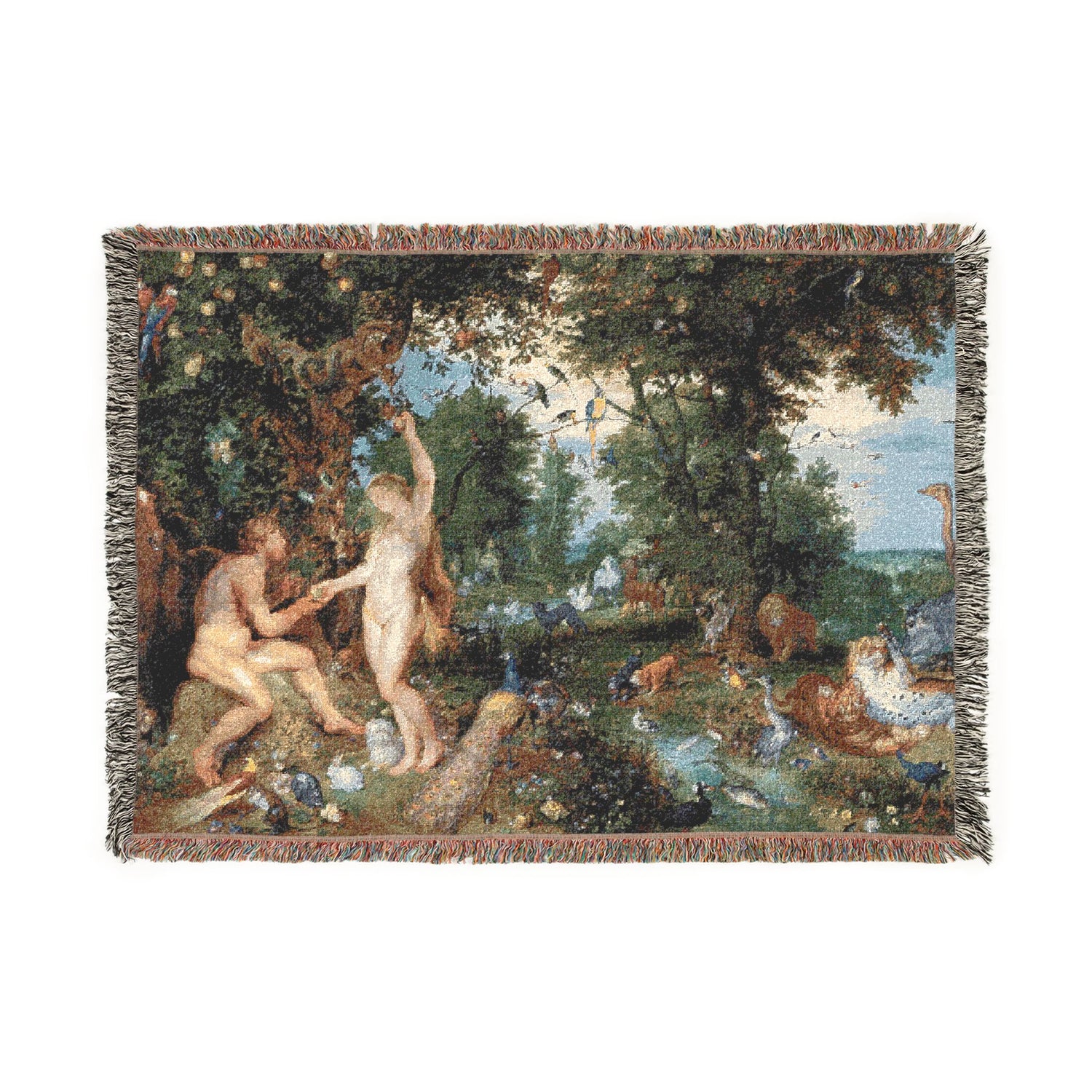 The Earthly Paradise with the Fall of Adam and Eve - Jan Brueghel the Elder and Peter Paul Rubens Tapestry Blanket