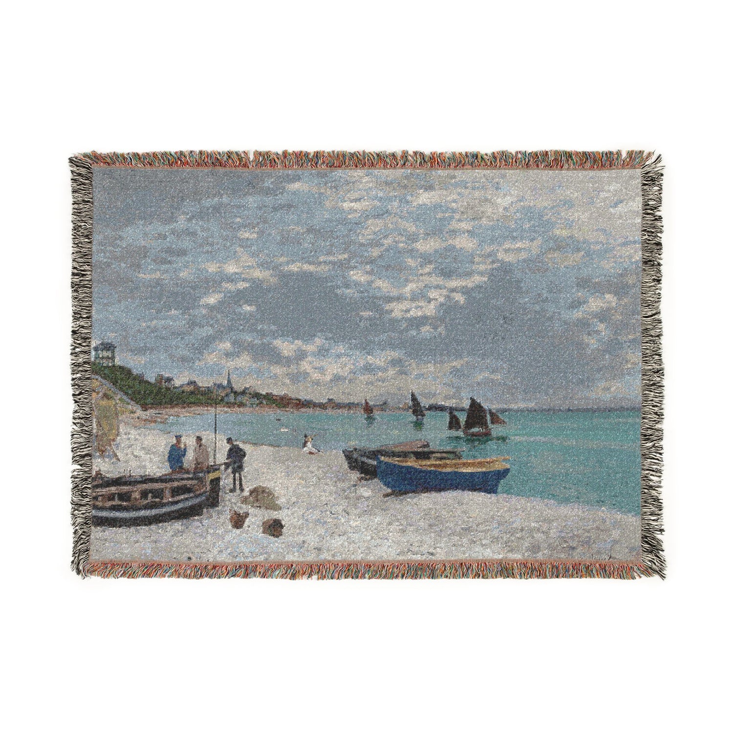 The Beach at Sainte-Adresse - Claude Monet Tapestry Blanket