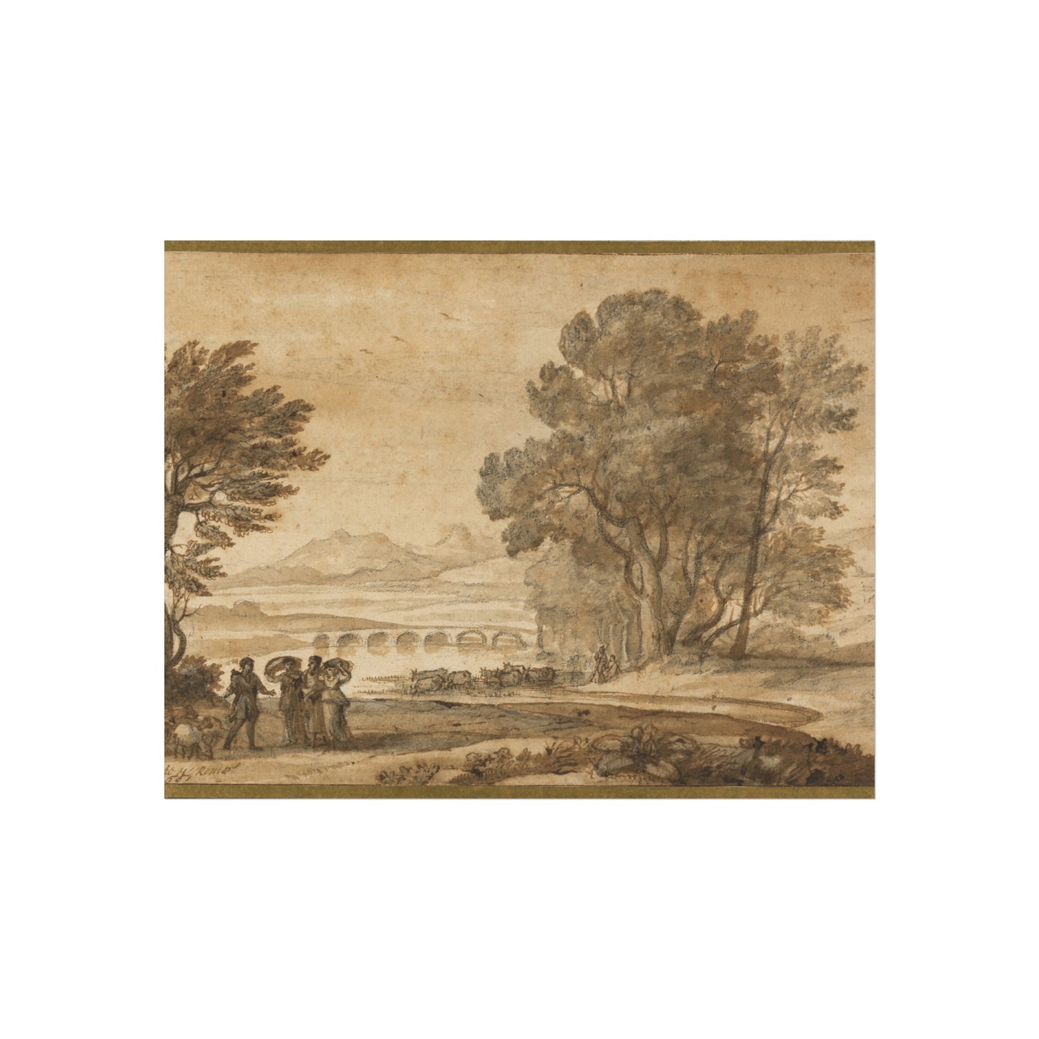 A Wooded River Landscape with Jacob, Laban - Claude Lorrain Fine Art Poster