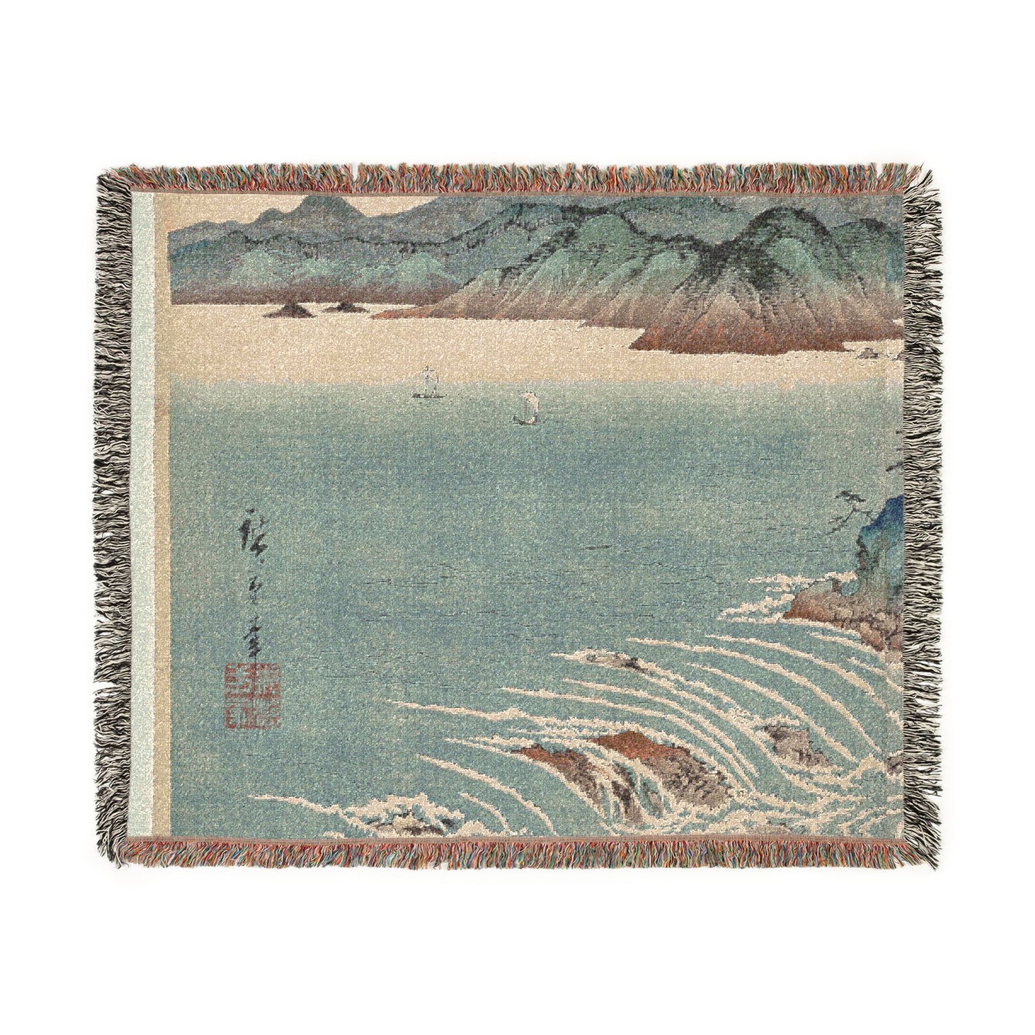 The Whirlpools of Awa - Utagawa Hiroshige Tapestry Blanket