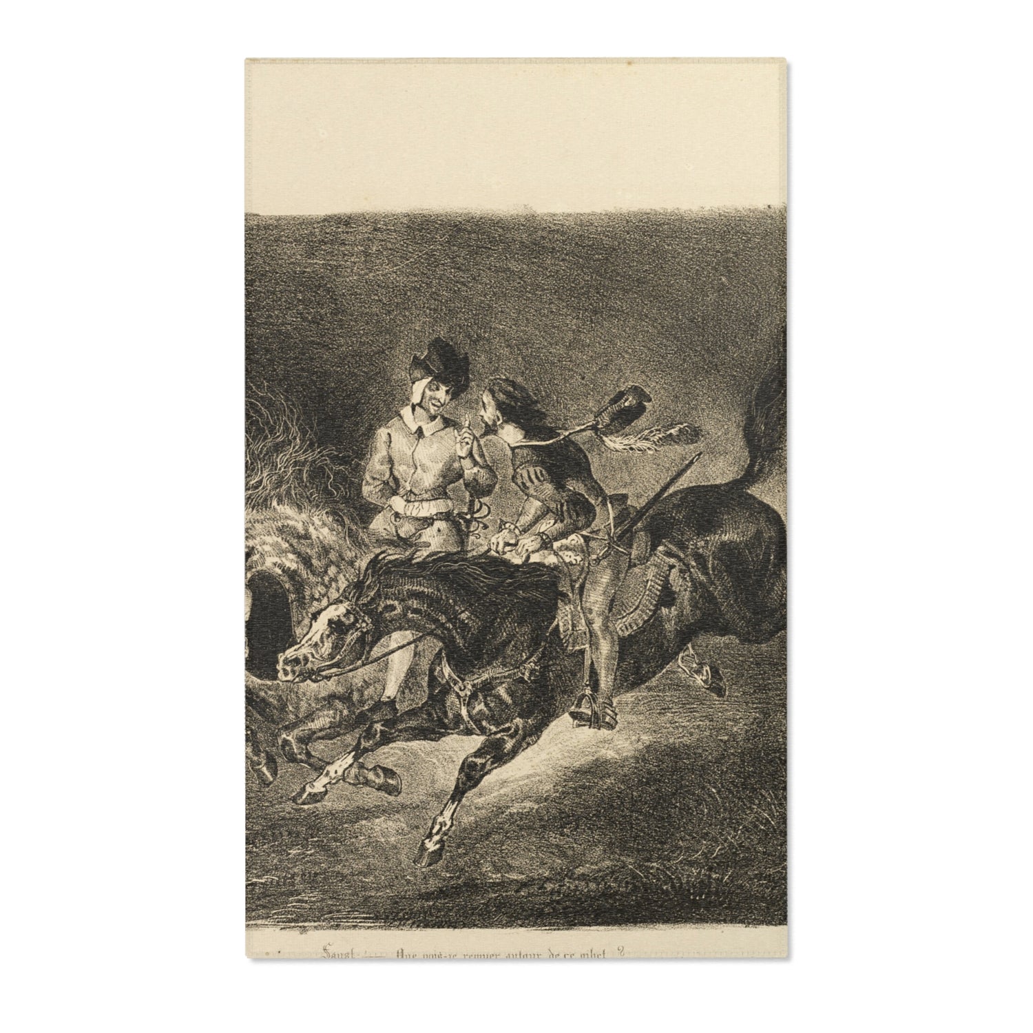 Faust and Mephistopheles - Eugène Delacroix Area Rug
