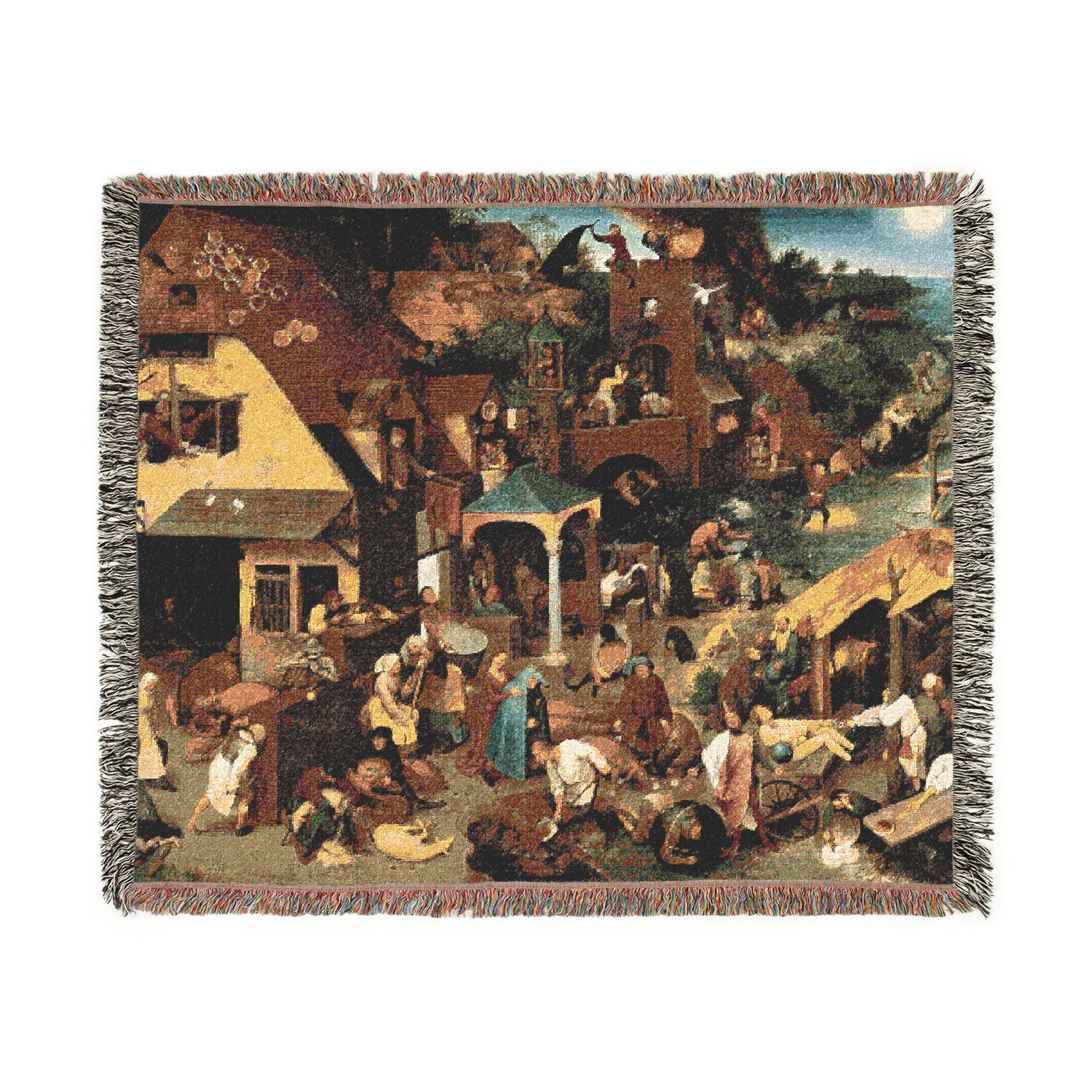 The Dutch Proverbs - Pieter Bruegel the Elder Tapestry Blanket