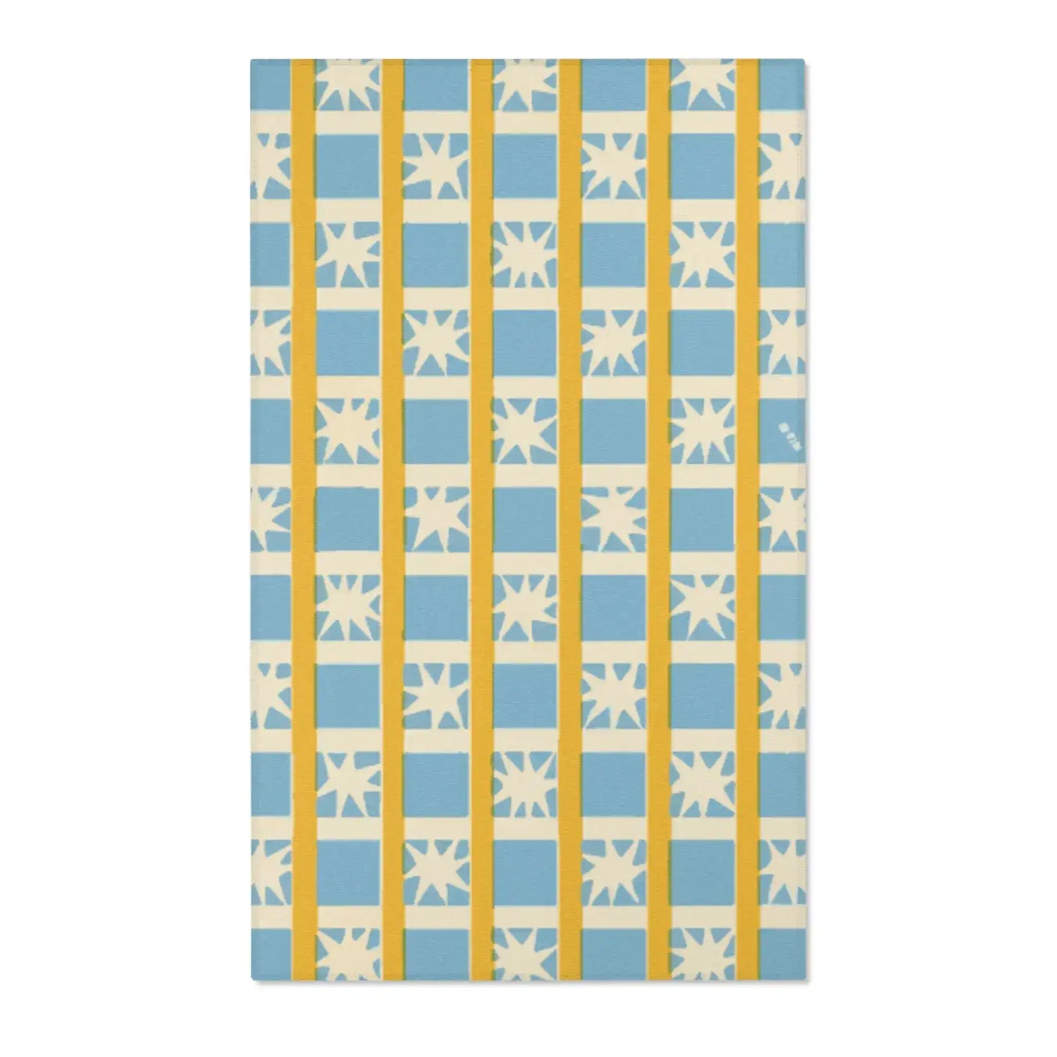 Retro Sunburst Grid Accent Rug