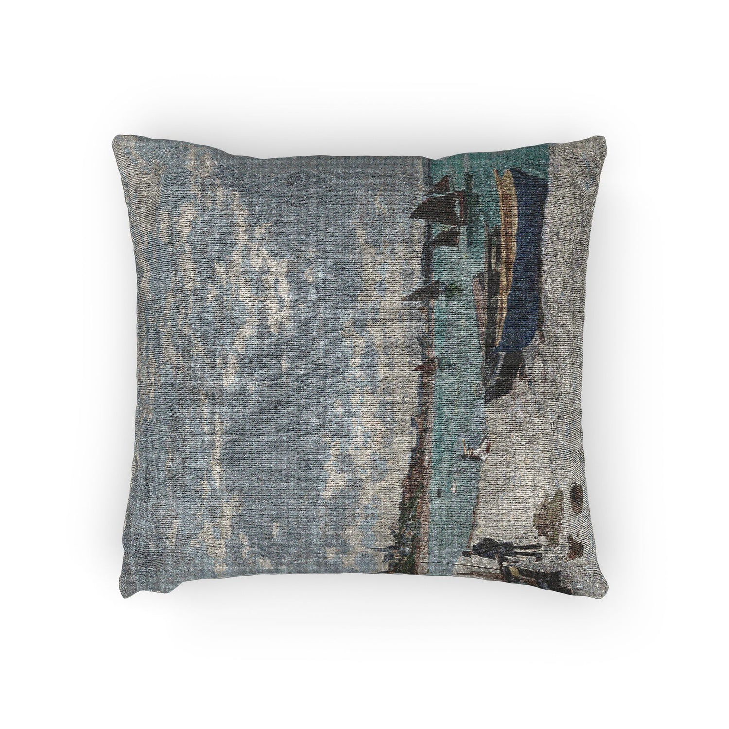 Claude Monet - The Beach at Sainte-Adresse | Woven Pillow