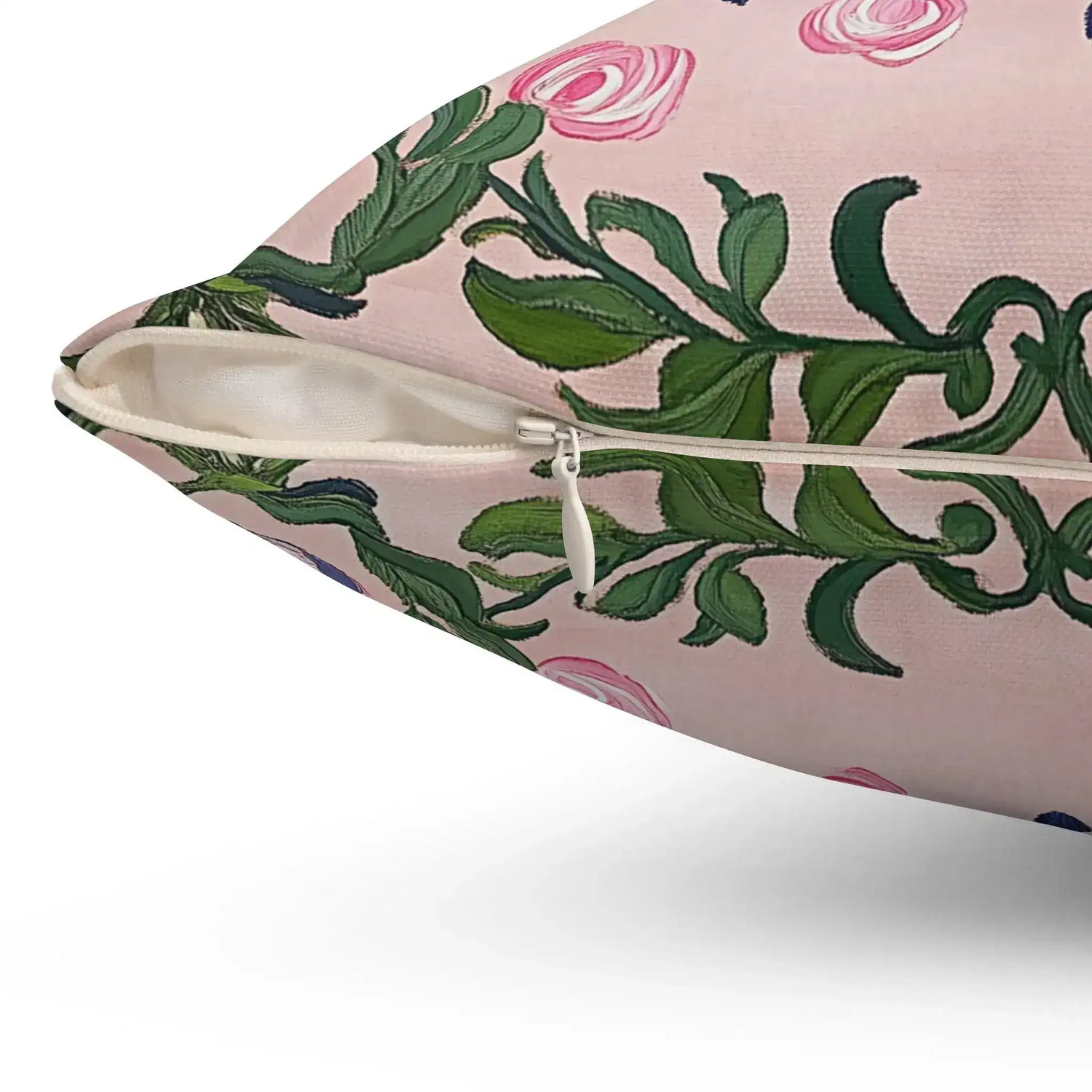 Folk Garden Medallion Throw Pillow