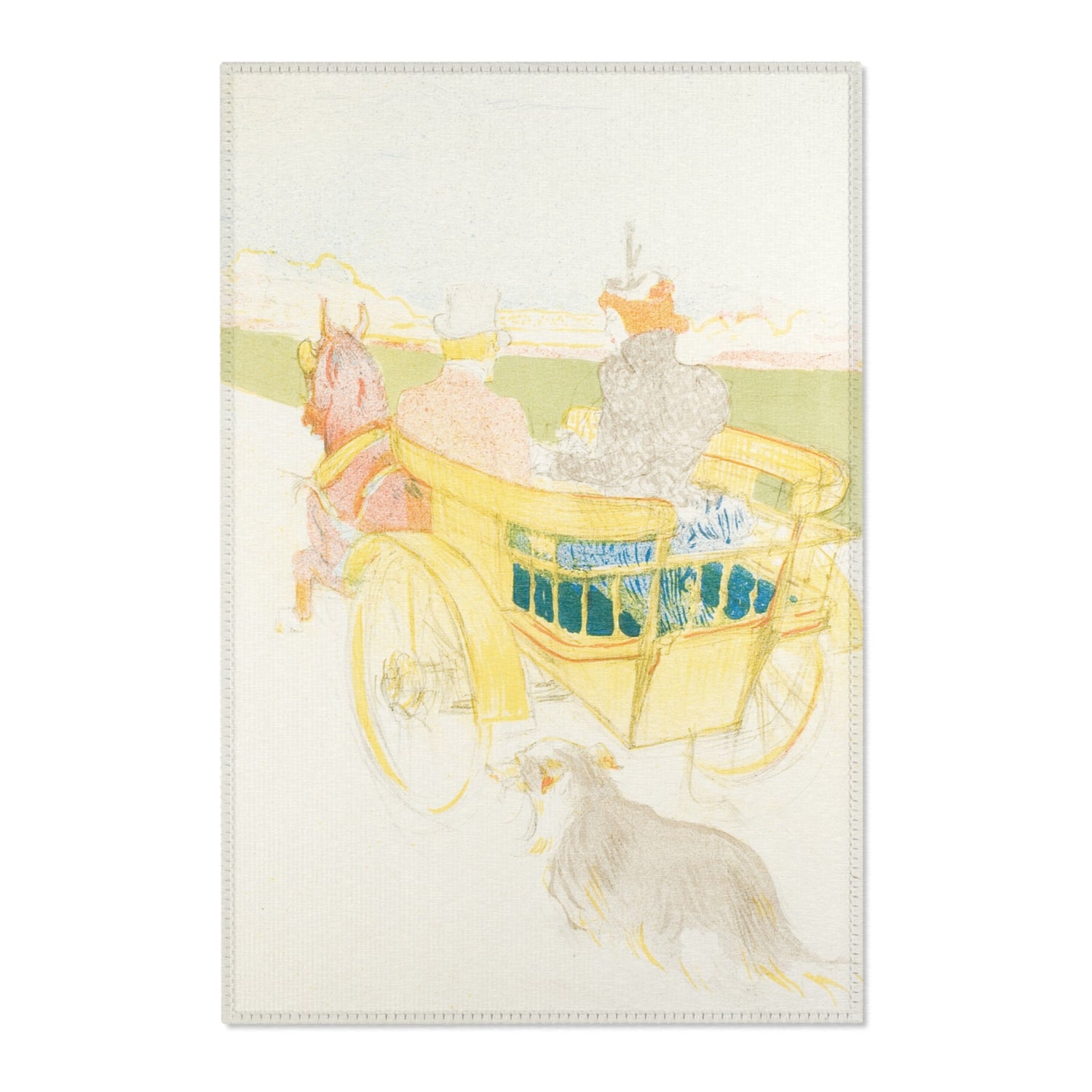 A Drive in the Country - Henri de Toulouse-Lautrec Area Rug