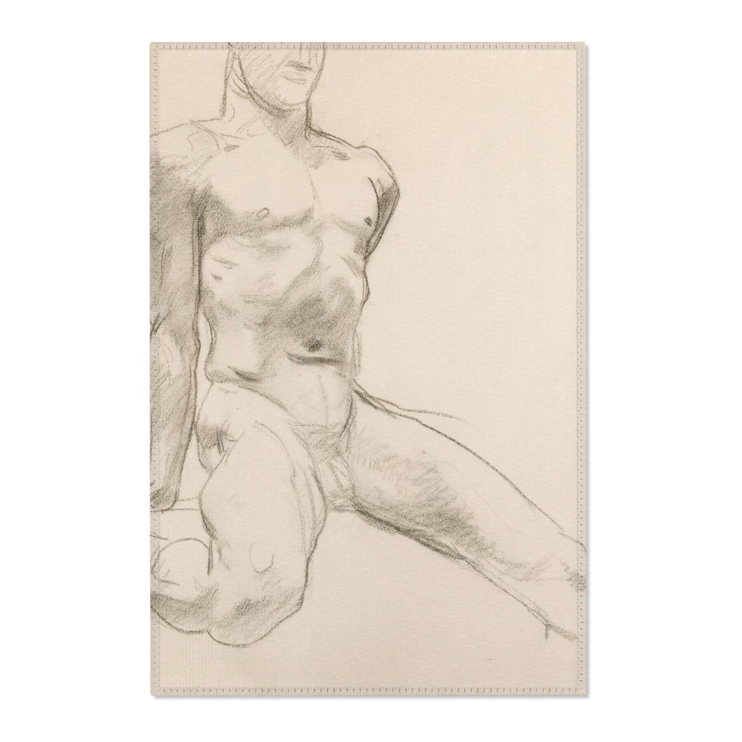 Seated Male Nude with Extended Leg - John Singer Sargent Area Rug