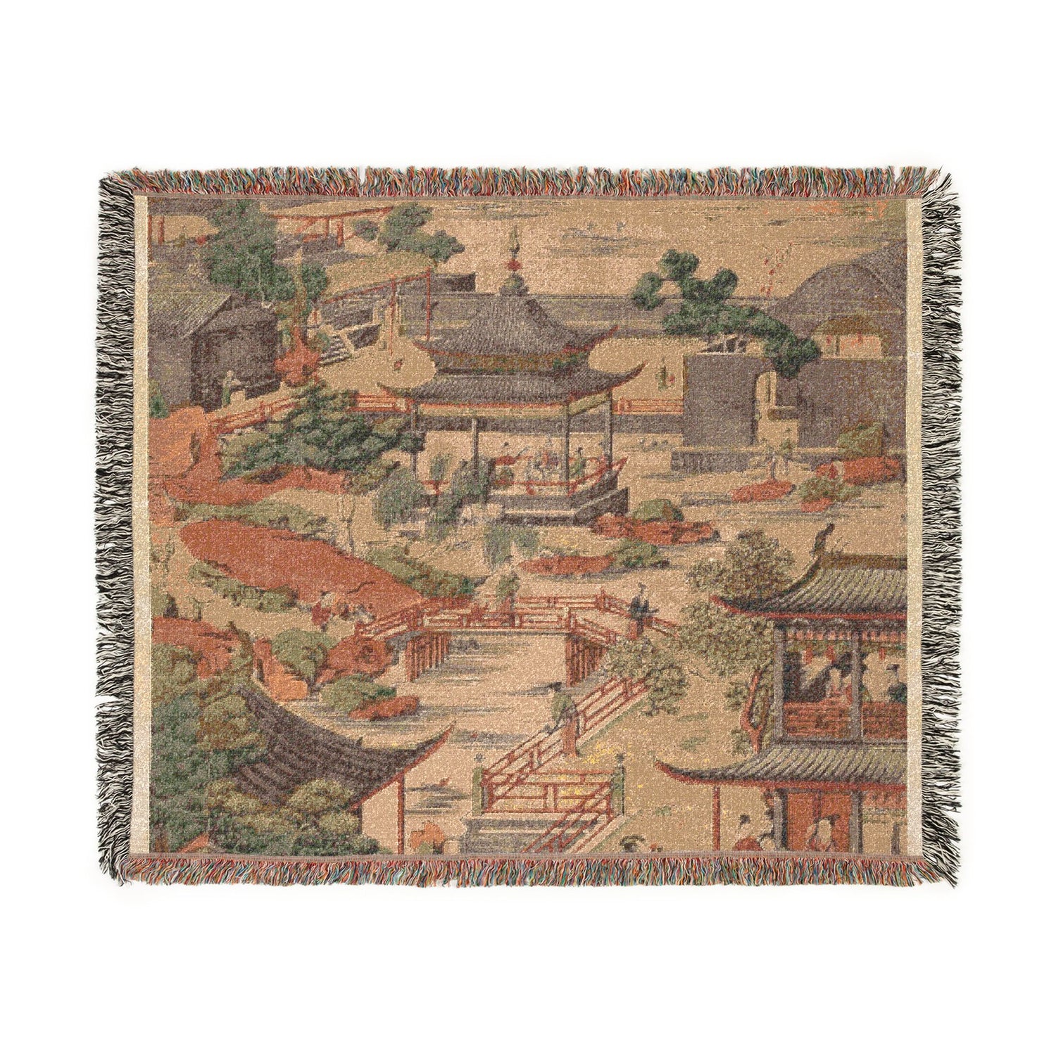 Scenic View of Suzhou Woven Throw Blanket