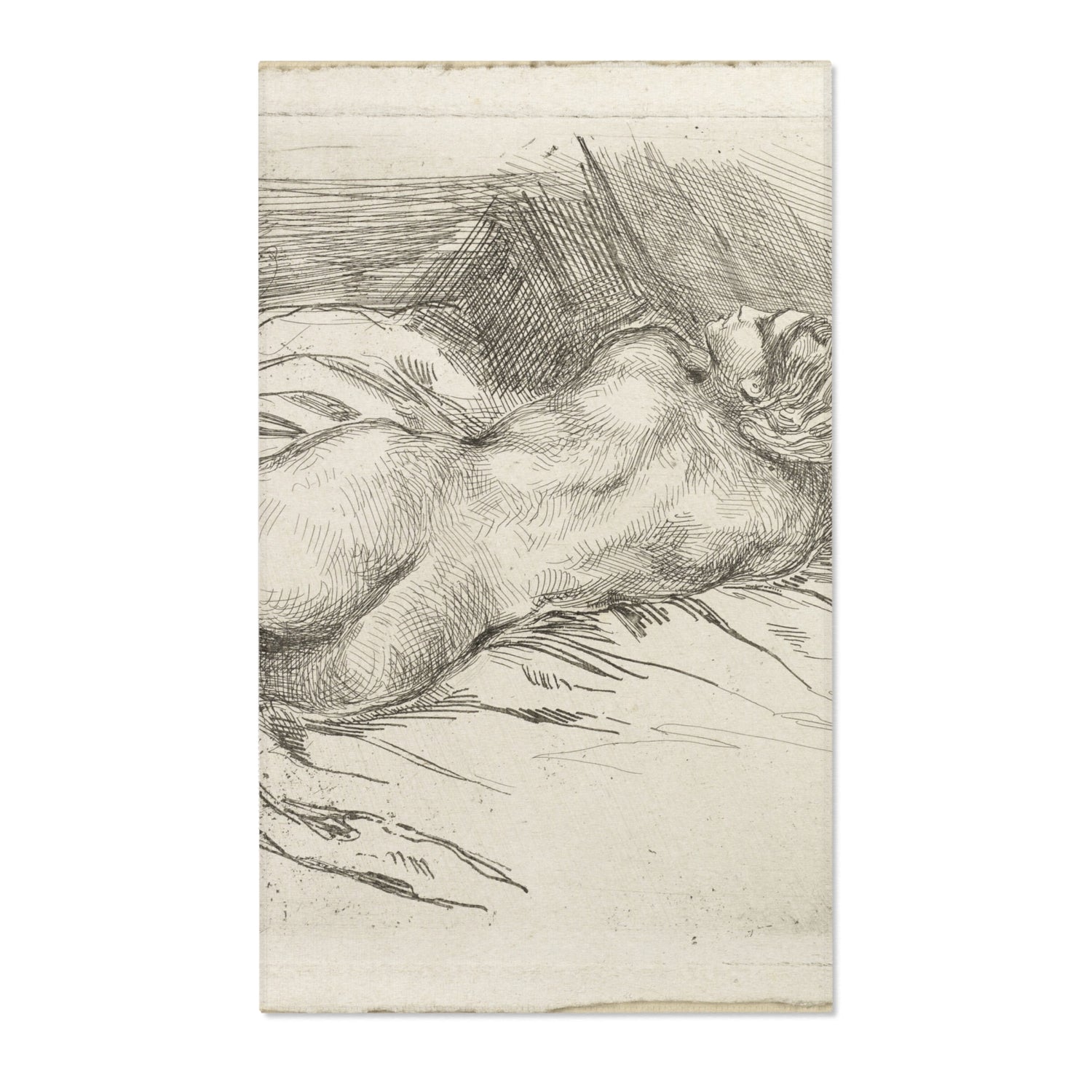 Study of a Woman Seen from the Back - Eugène Delacroix Area Rug
