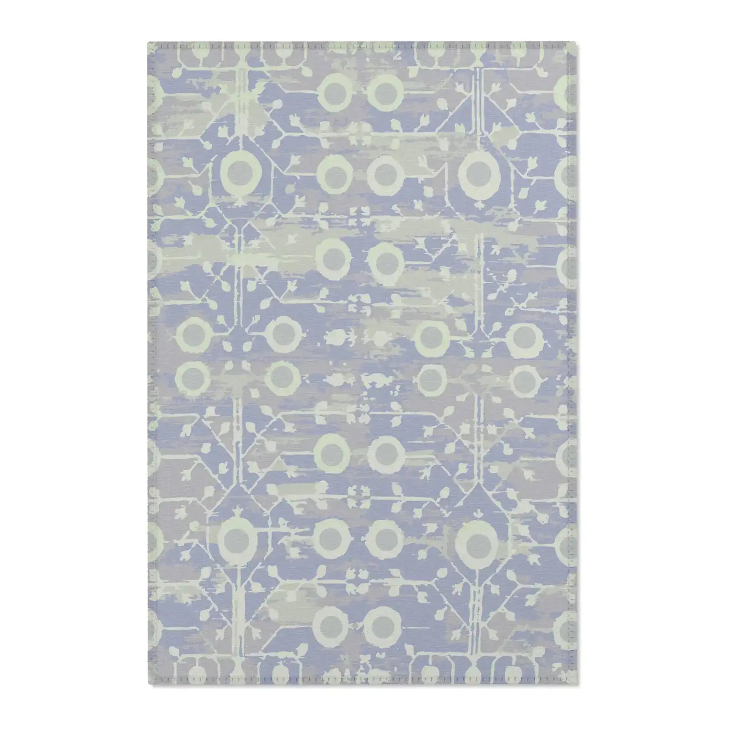 Modern Lilac Geometric Botanical Accent Rug