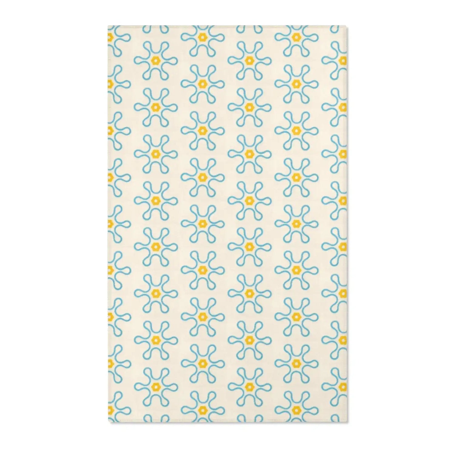 Blue and Yellow Floral Accent Rug