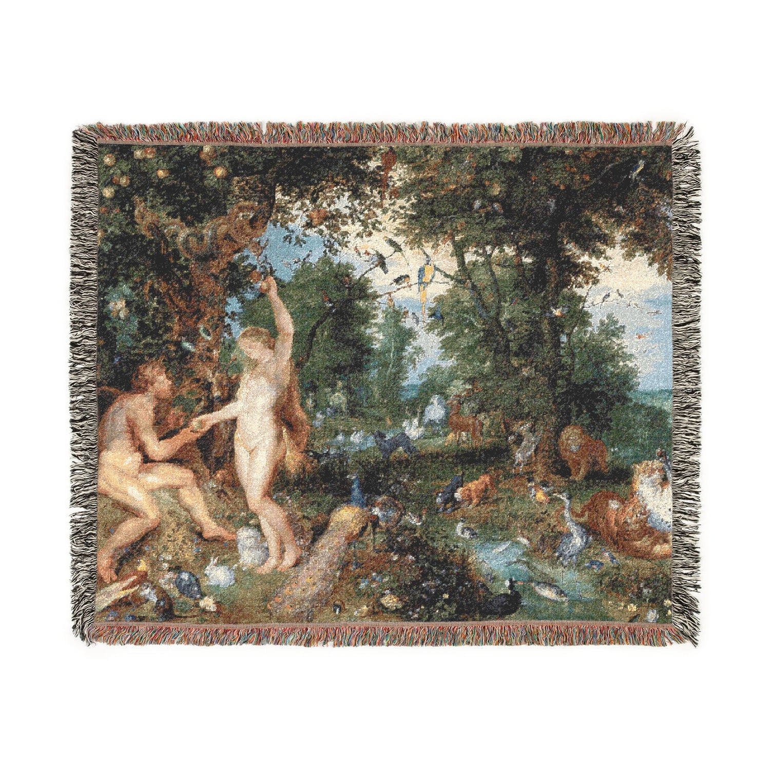 The Earthly Paradise with the Fall of Adam and Eve - Jan Brueghel the Elder and Peter Paul Rubens Tapestry Blanket