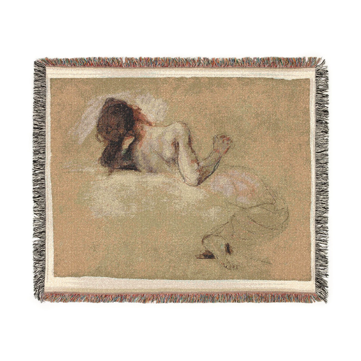 Crouching Woman - Eugène Delacroix Tapestry Blanket