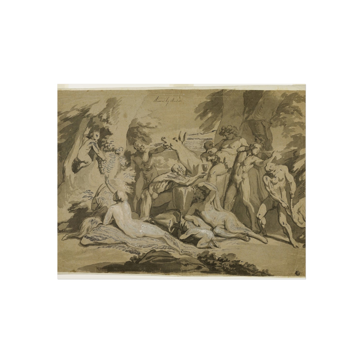 Drunken Silenus Satyr and Nymphs - Nicolas Poussin Fine Art Poster