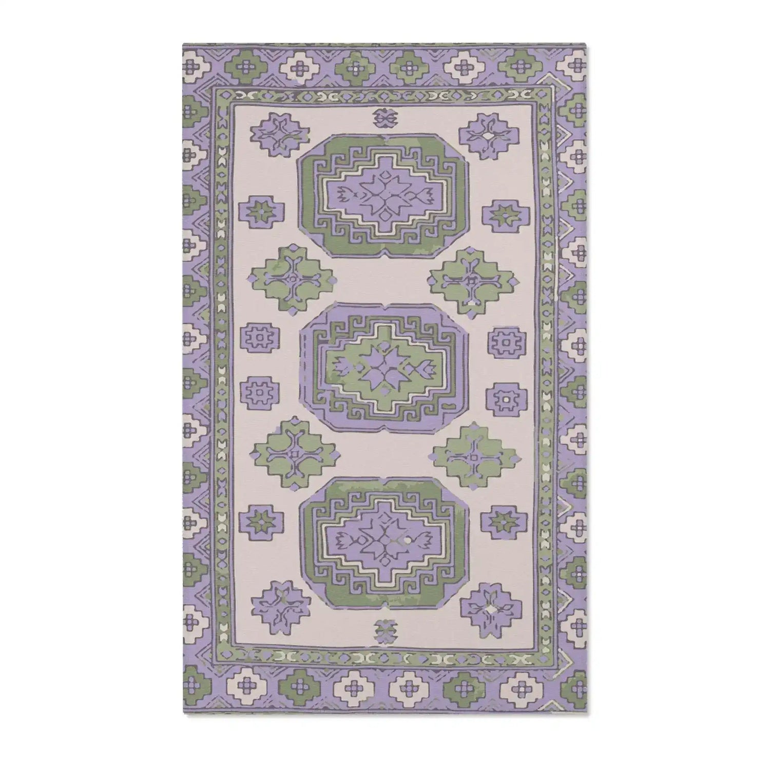 Geometric Lavender and Sage Southwestern Accent Rug