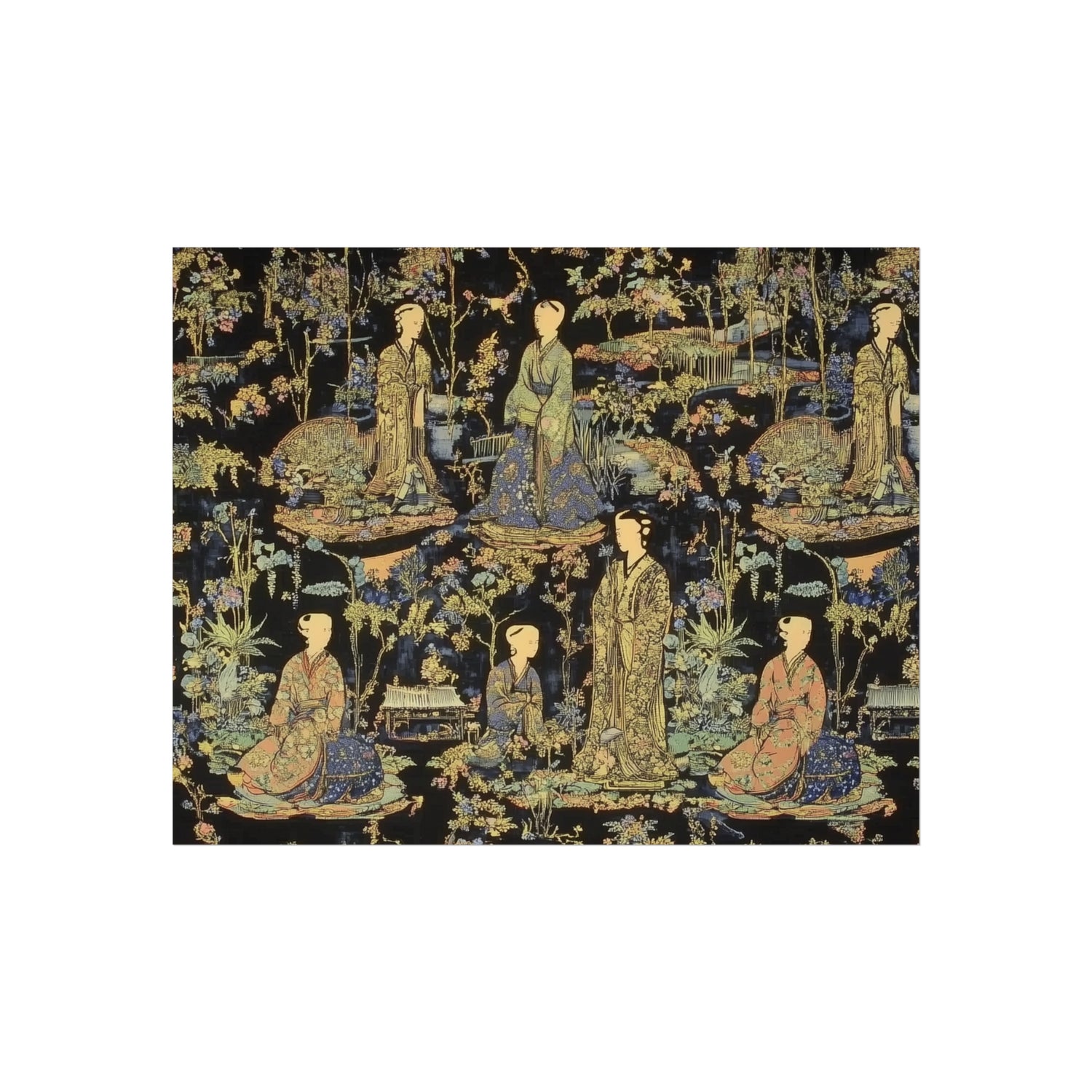 Garden Court Noir Tapestry Fine Art Poster