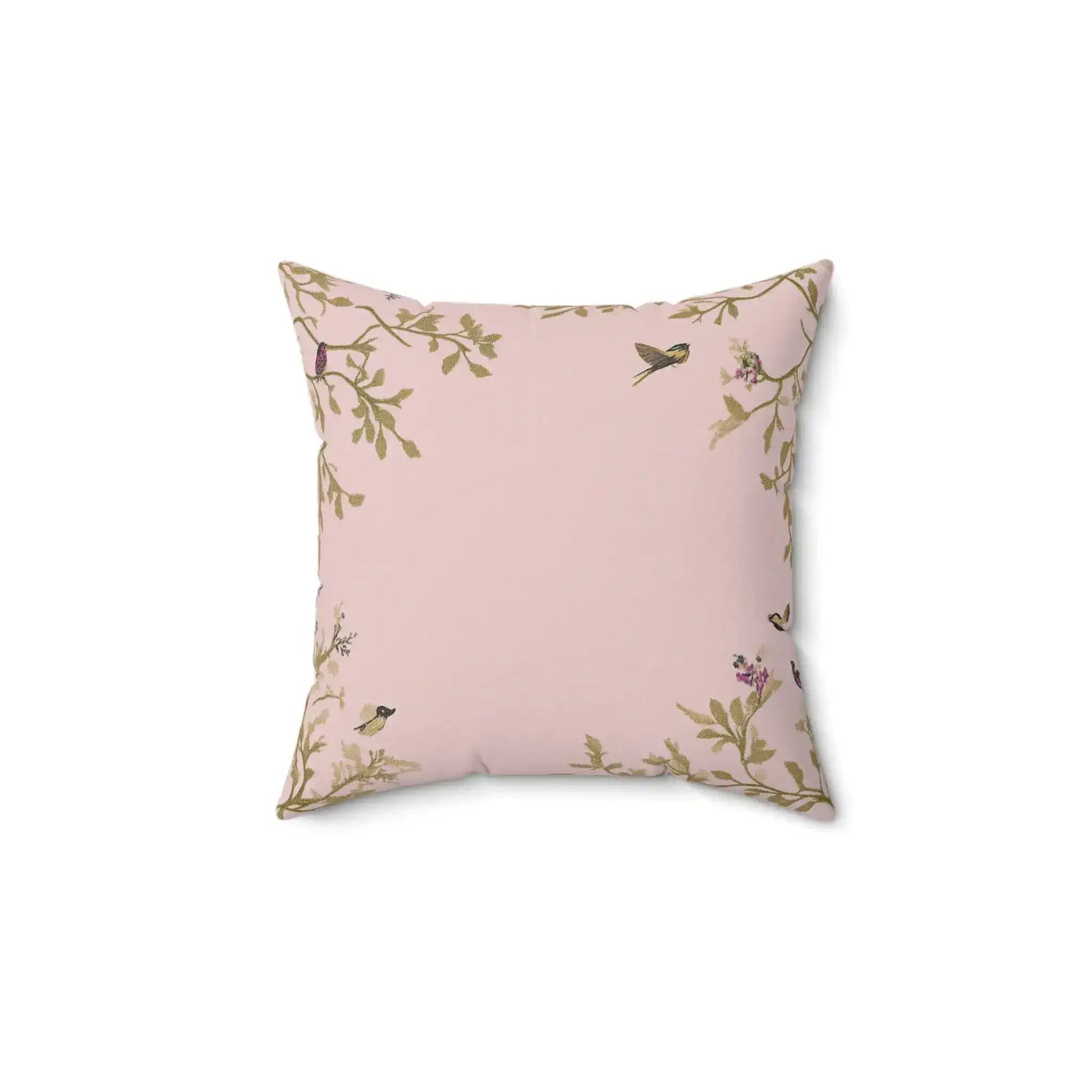 Whimsical Aviary Garden Throw Pillow