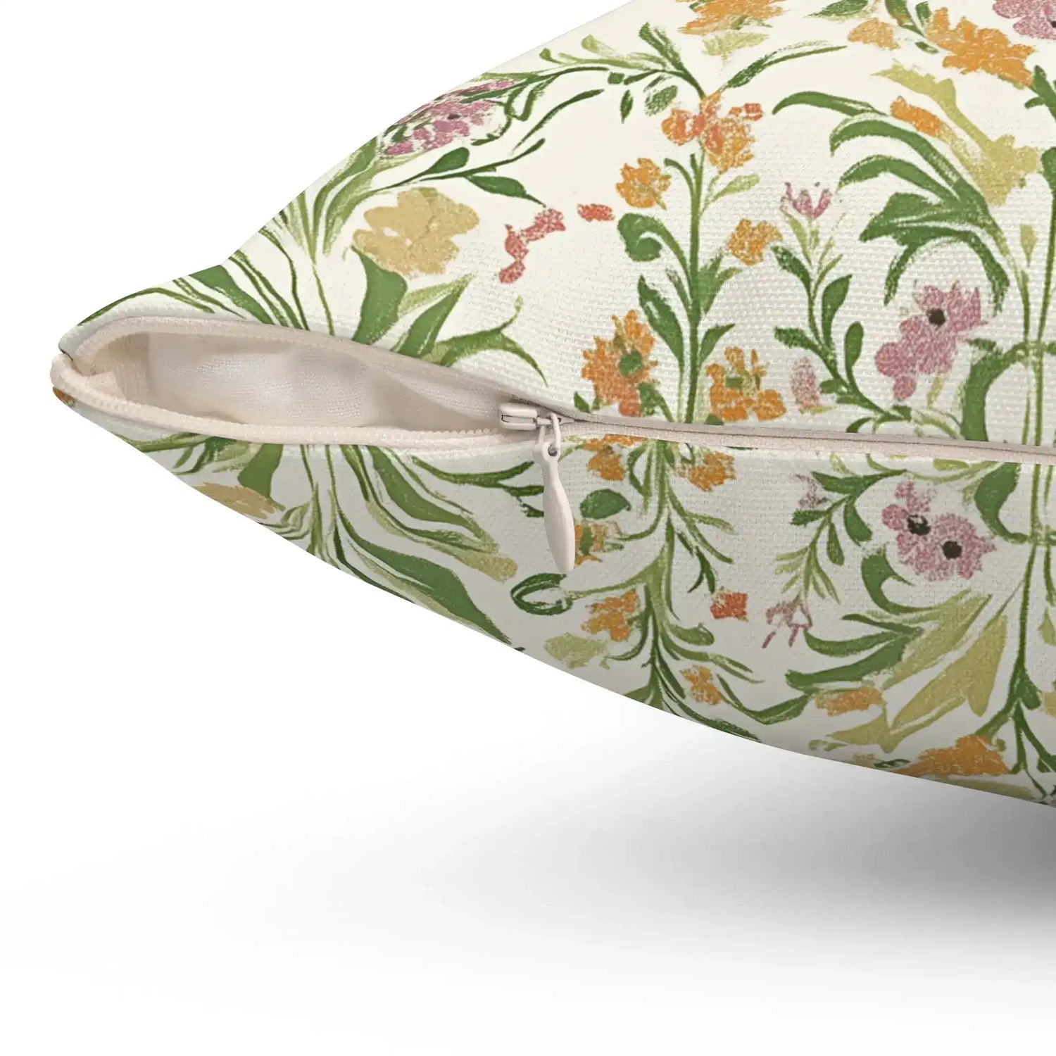 Victorian Muse Floral Portrait Throw Pillow