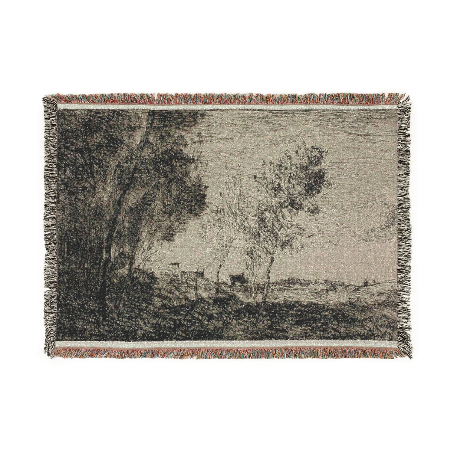 In the Dunes Souvenir of the Woods of the Hague - Jean Baptiste Camille Corot Tapestry Blanket