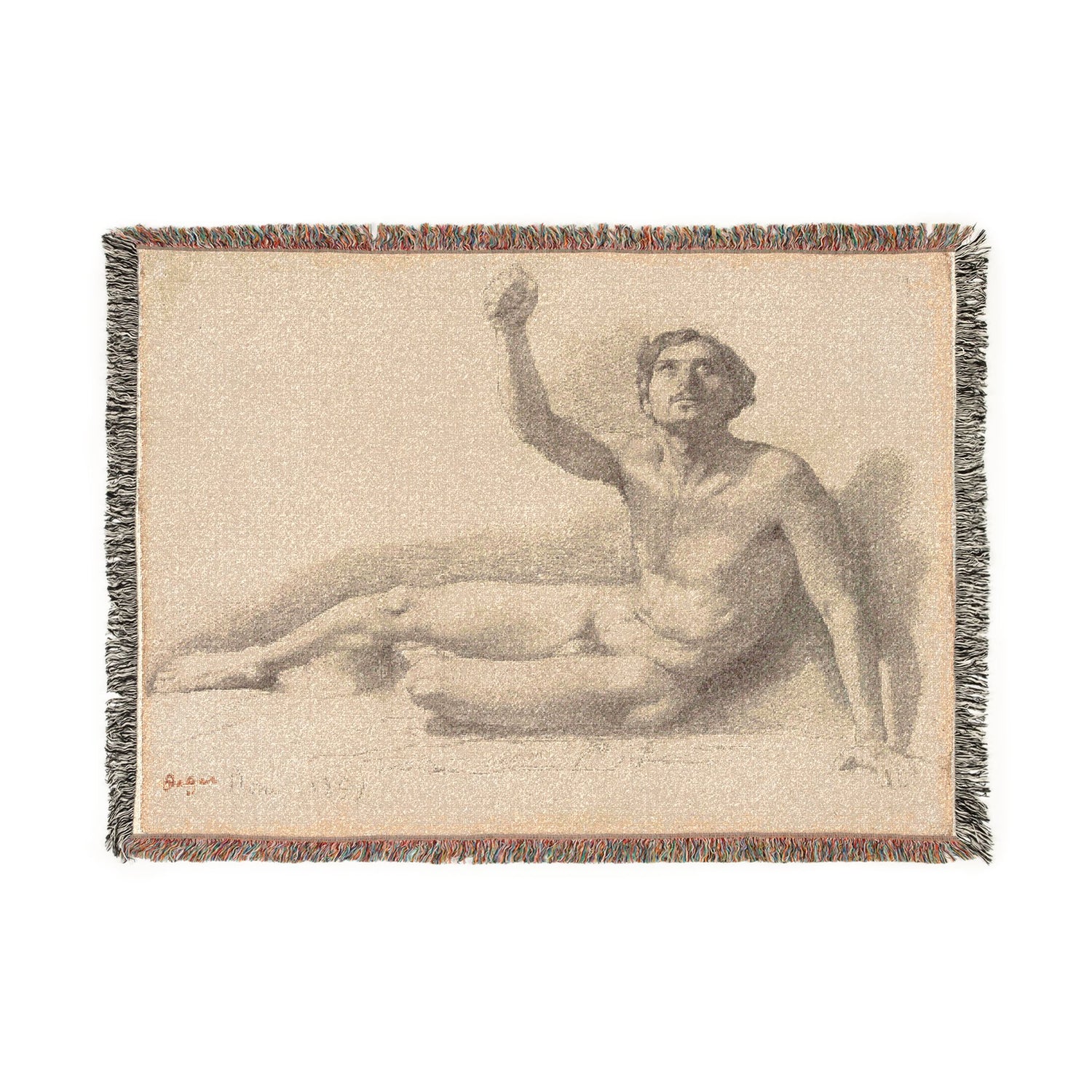 Study of a Male Nude - Hilaire Germain Edgar Degas Tapestry Blanket
