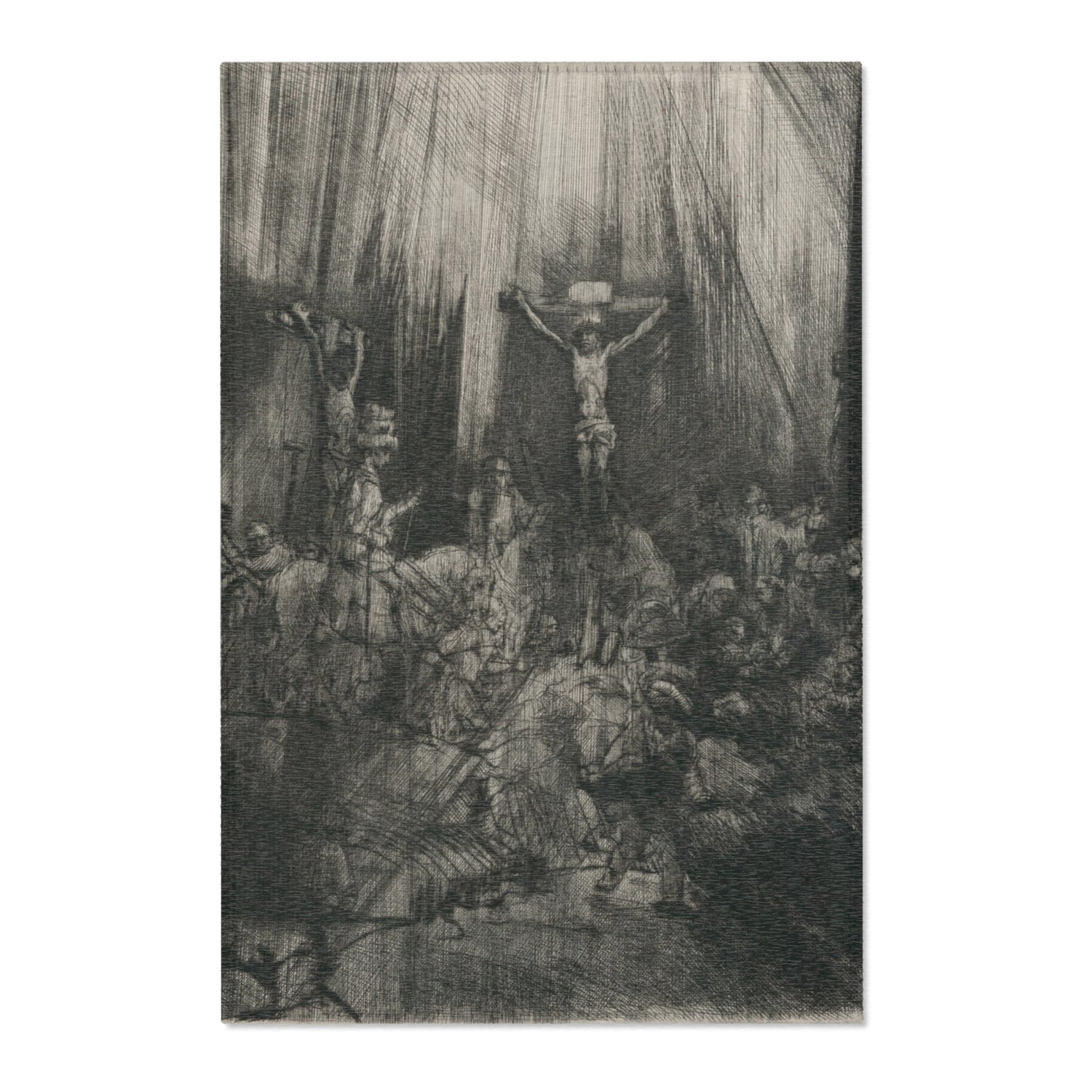 The Three Crosses - Rembrandt van Rijn Area Rug