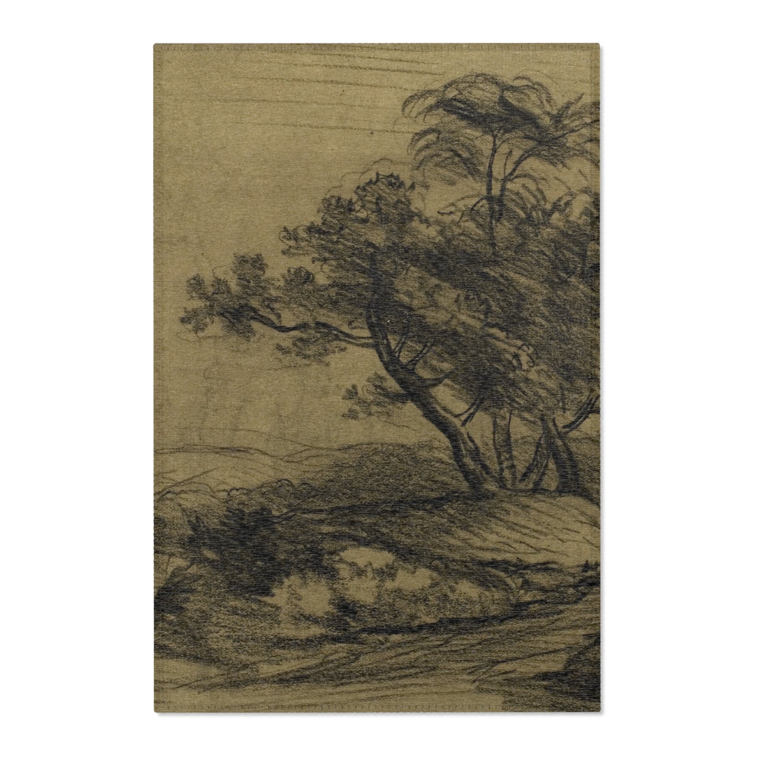 River Bank with Trees - John Constable Area Rug