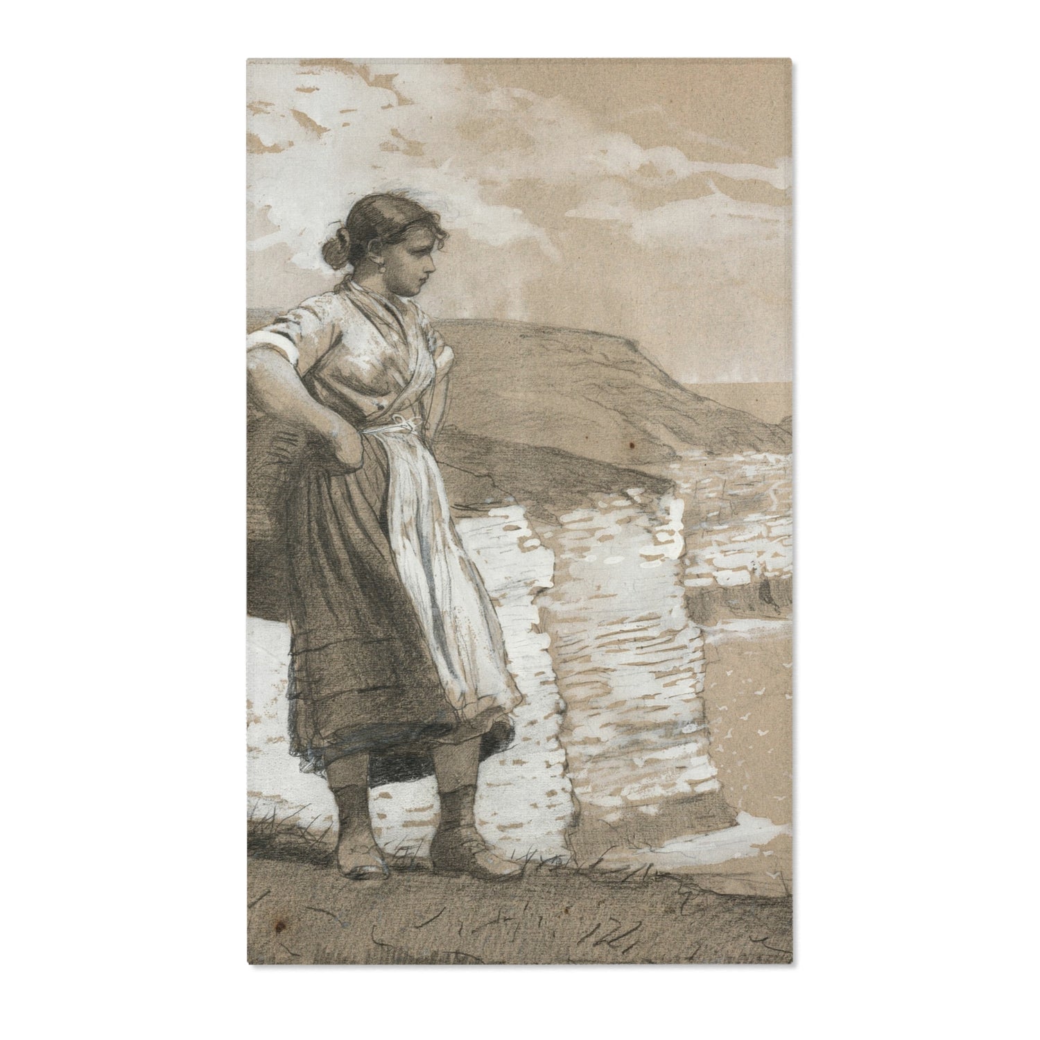 Flamborough Head, England - Winslow Homer Area Rug