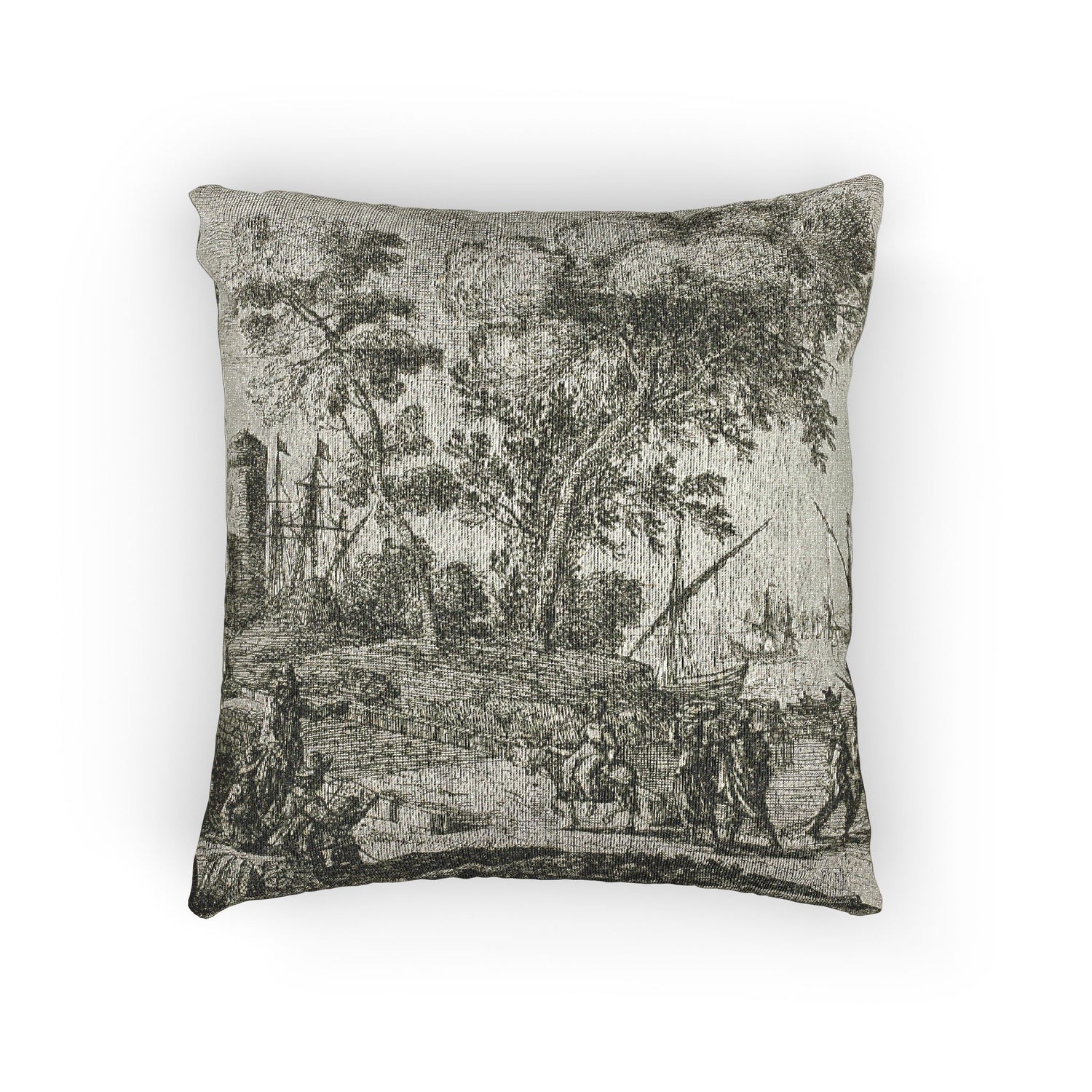 Coast Scene with an Artist Drawing - Claude Lorrain Pillow