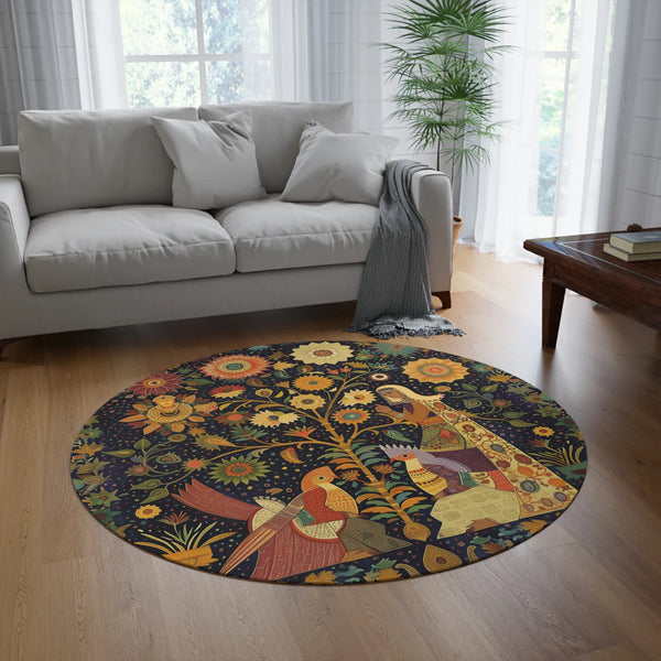 Midnight Muse Enchanted Garden Round Rug