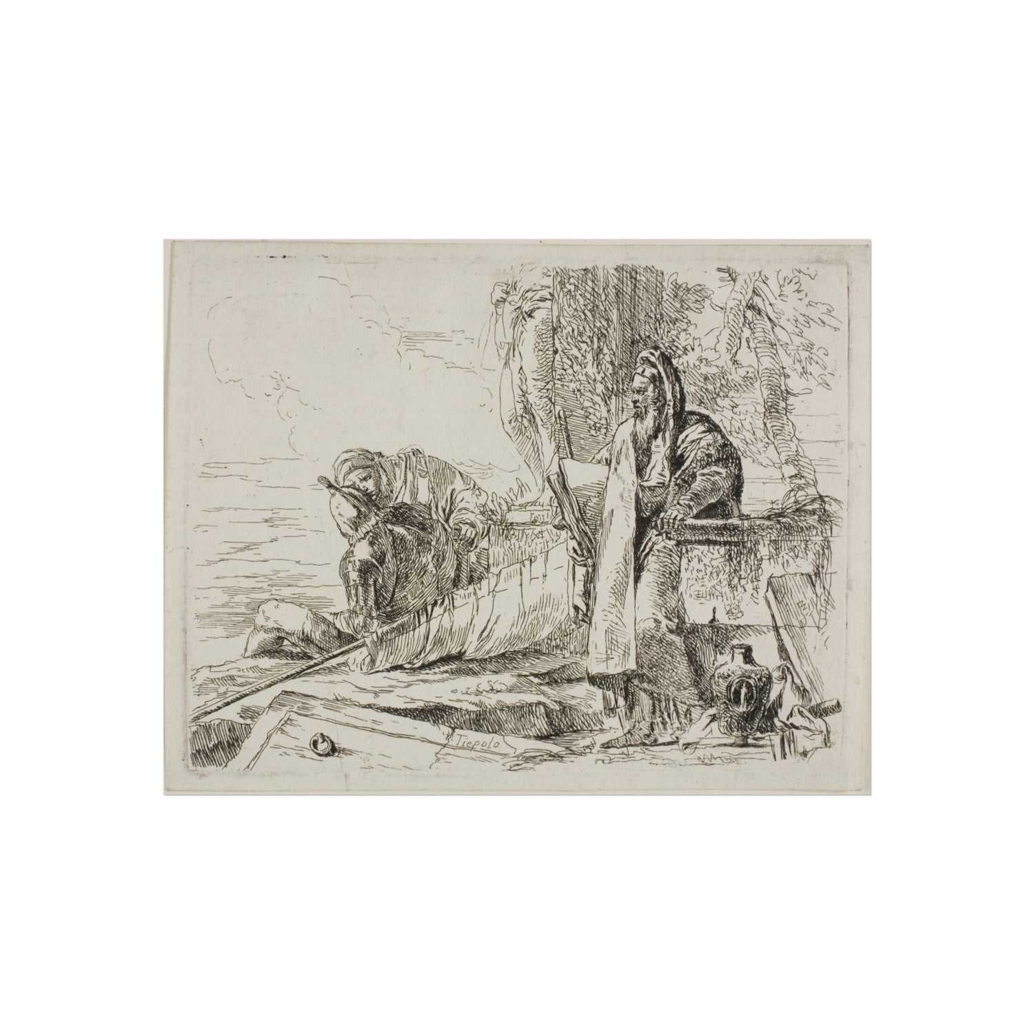 Standing Philosopher and Two Other Figures - Giovanni Battista Tiepolo Fine Art Poster