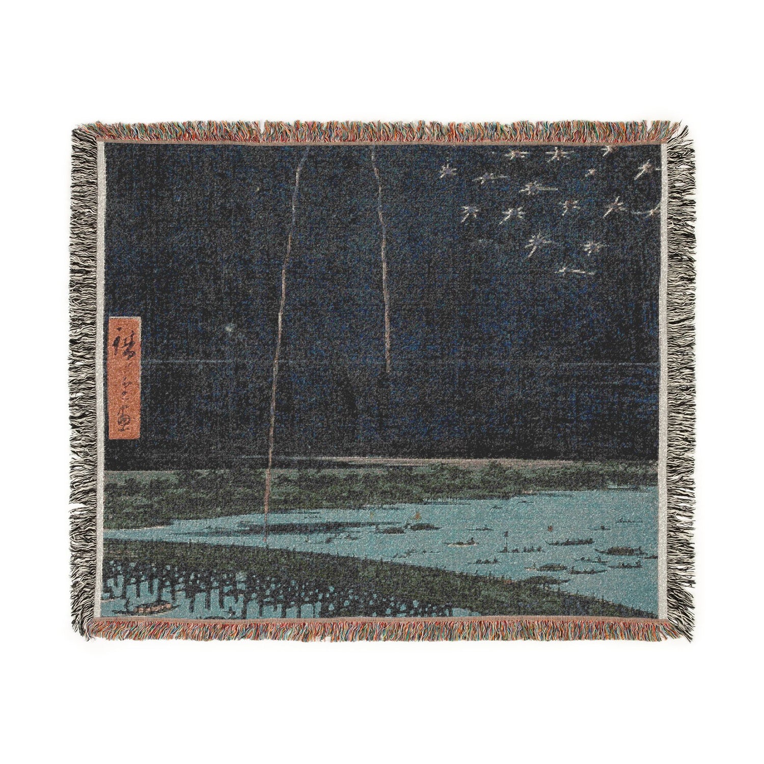 Fireworks at Ryogoku - Utagawa Hiroshige Tapestry Blanket