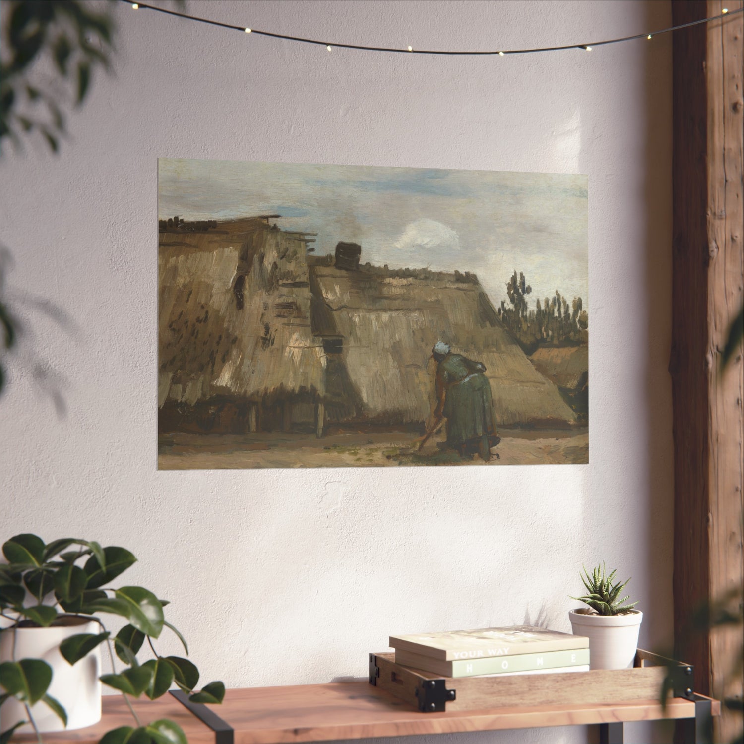 A Peasant Woman Digging in Front of Her Cottage - Vincent van Gogh Fine Art Poster