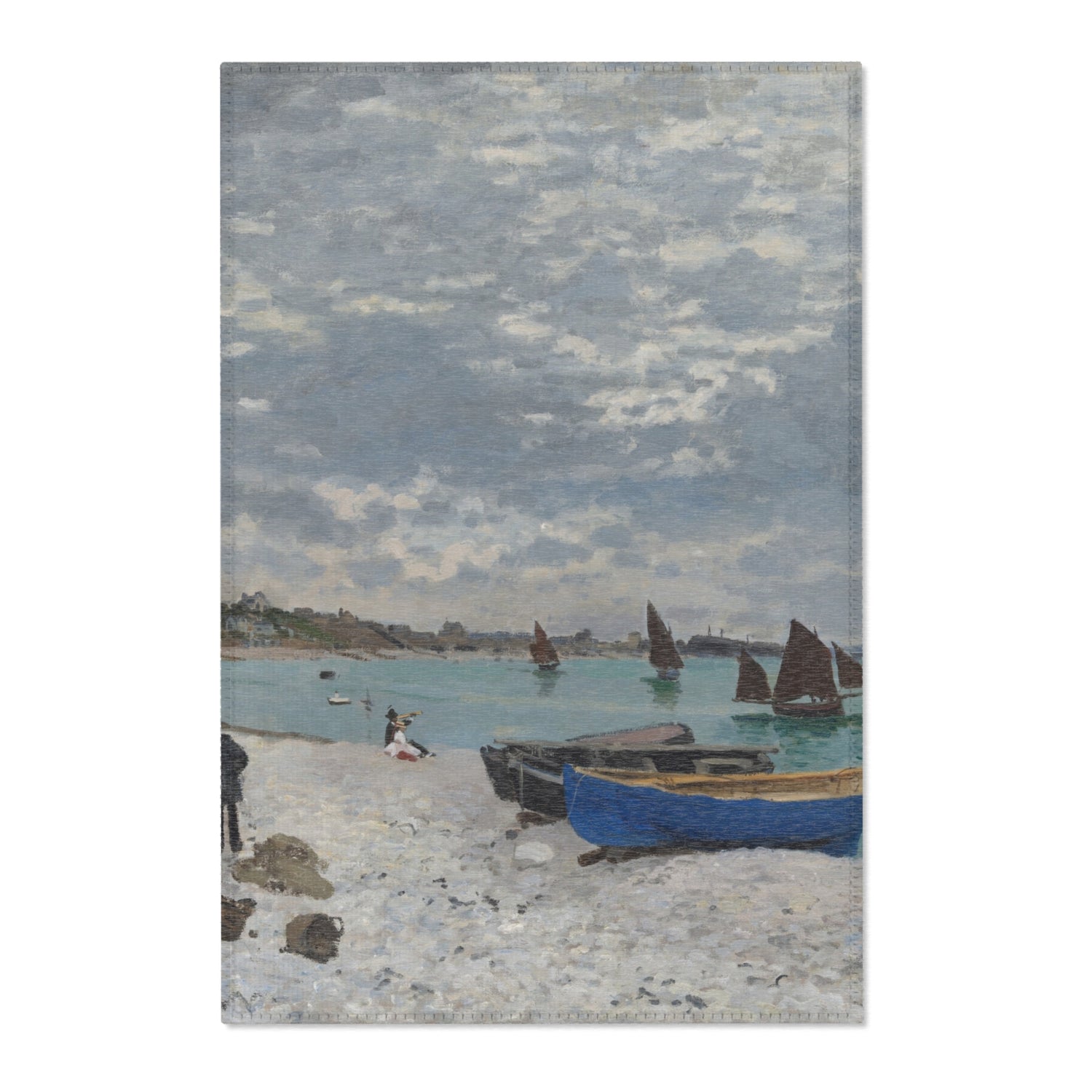 The Beach at Sainte-Adresse - Claude Monet Area Rug