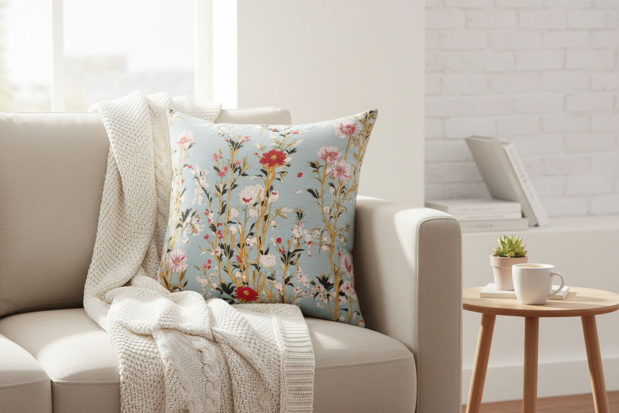 Vintage Botanical Garden Throw Pillow