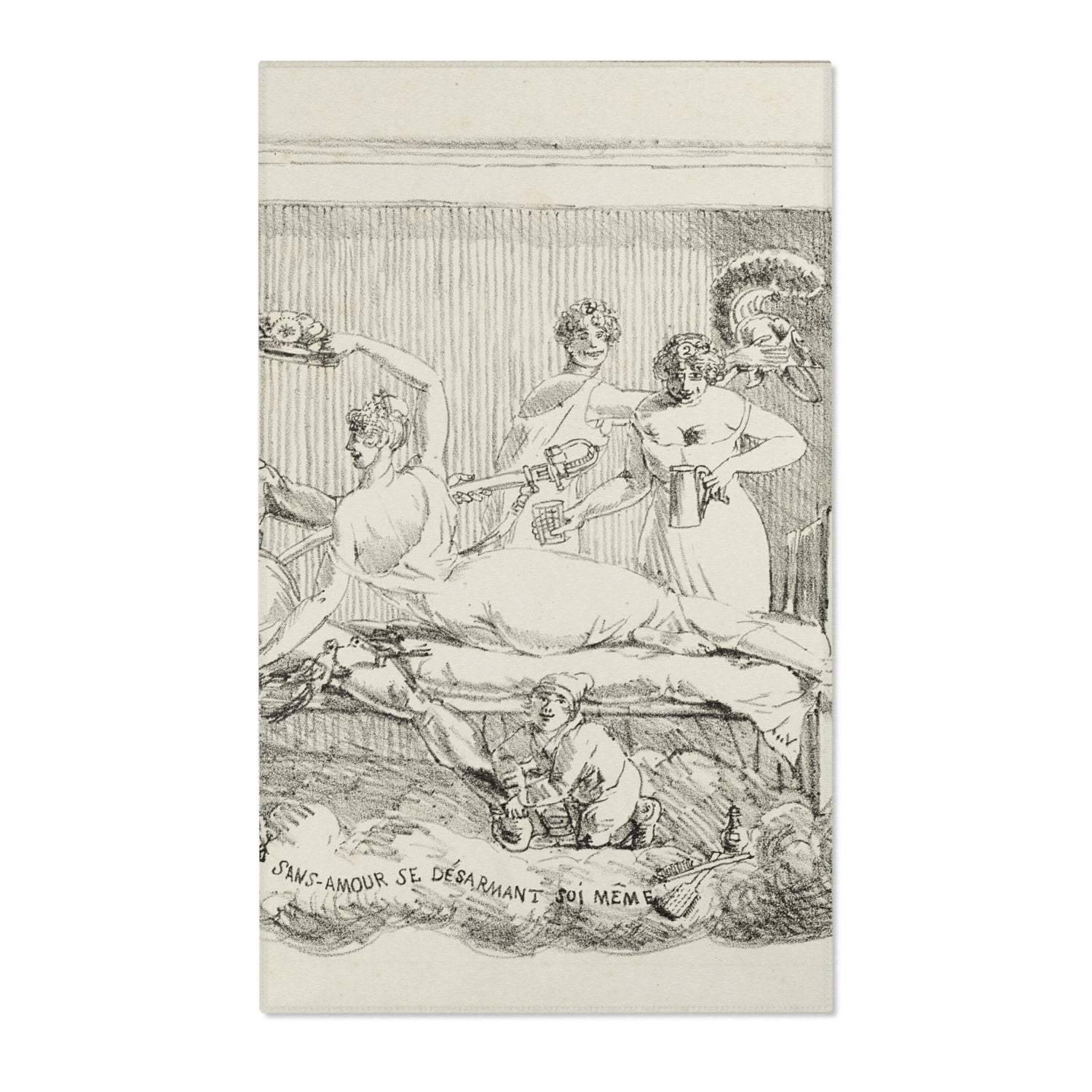 Loveless Disarming Himself - Jacques Louis David Area Rug
