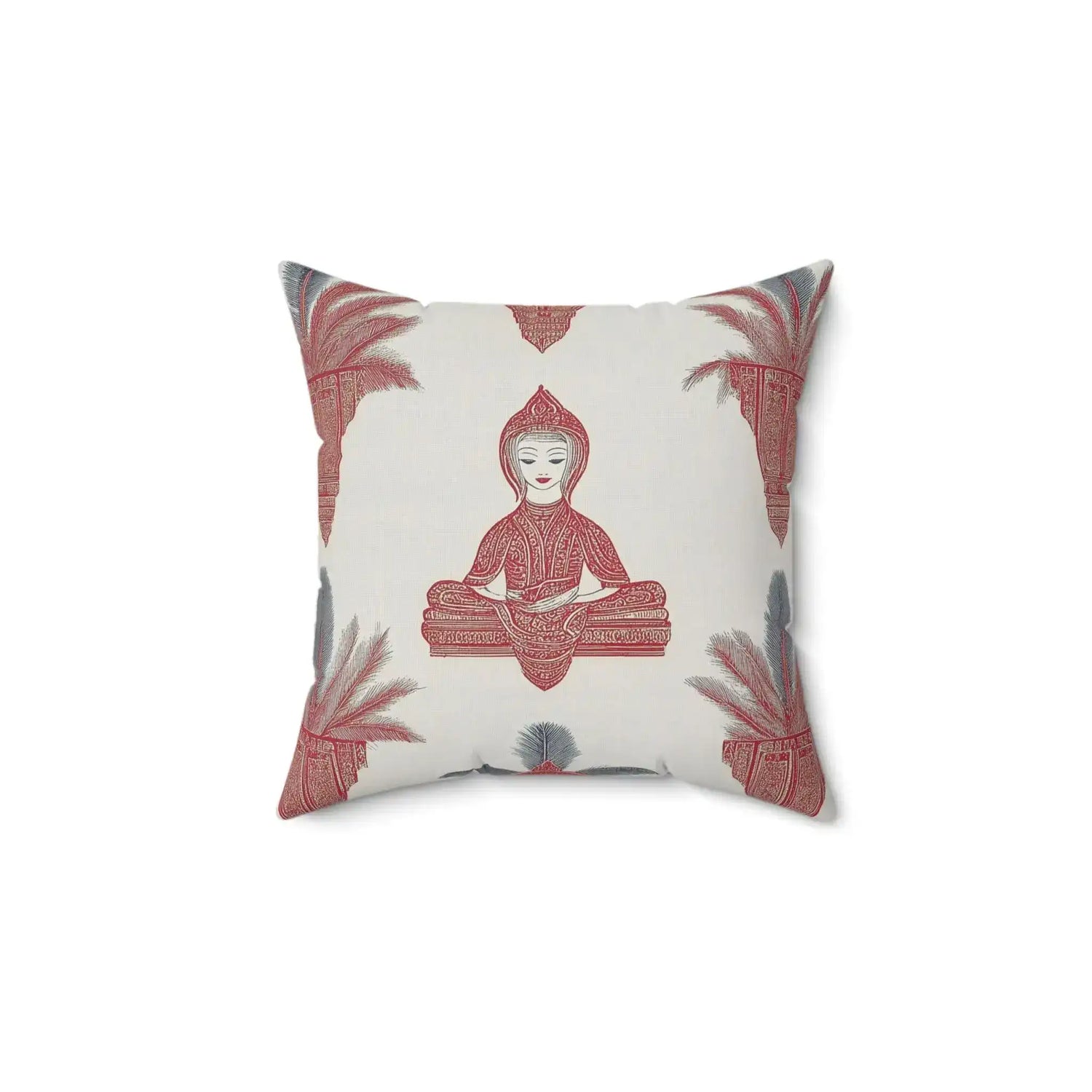 Serene Thai Monk Throw Pillow