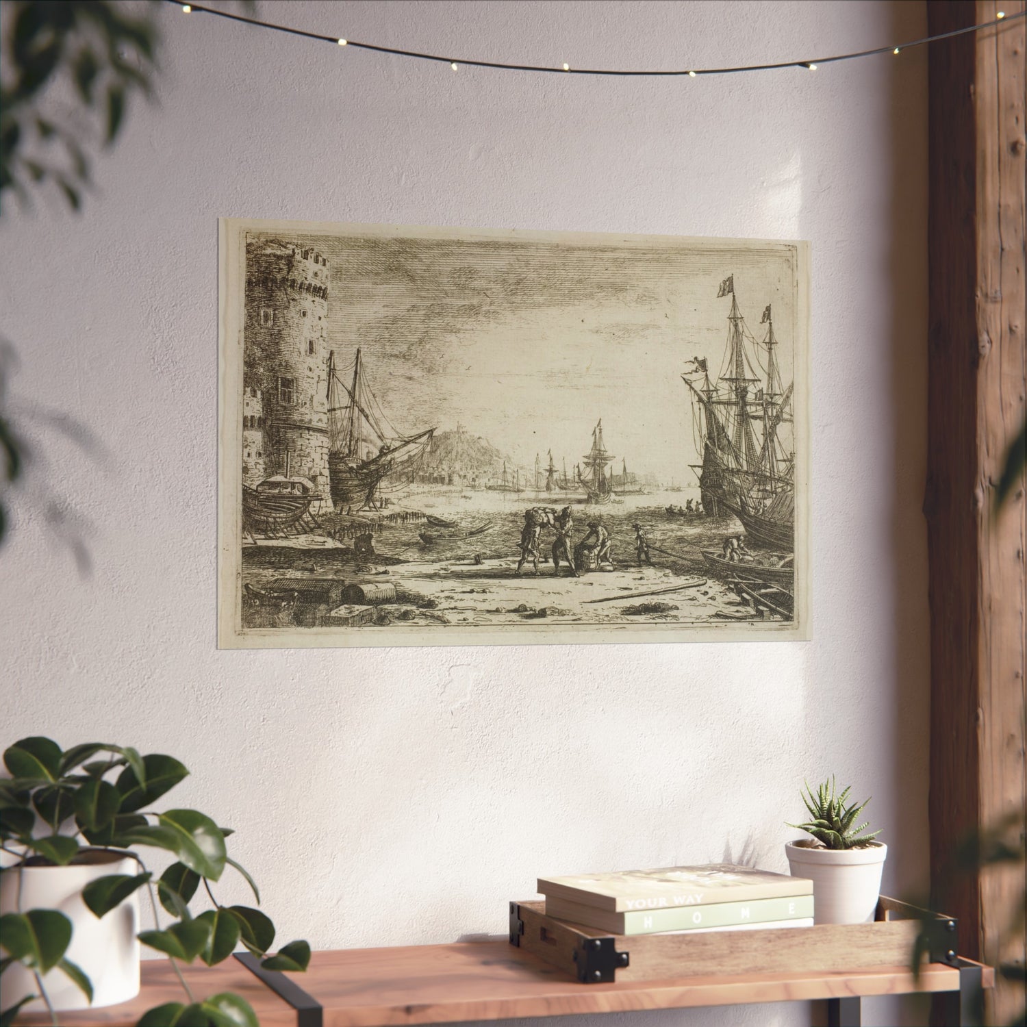 Harbor with a Large Tower - Claude Lorrain Fine Art Poster