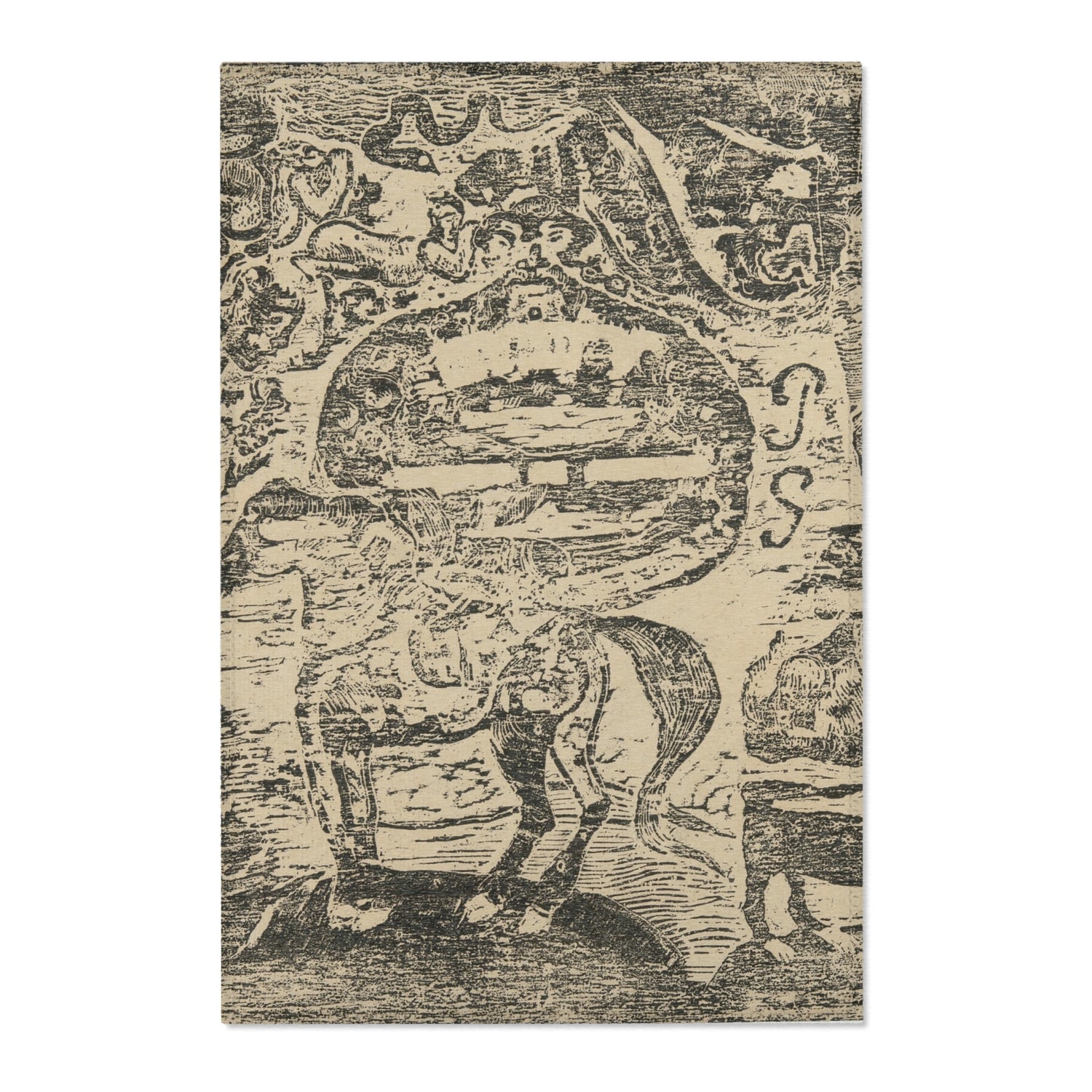 Horse, with Other Animals and Ornaments - Paul Gauguin Area Rug