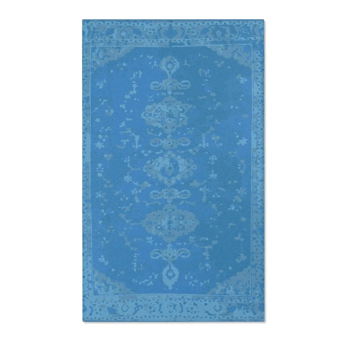 Sapphire Blue Vintage Medallion Accent Rug — Custom 6' × 9'