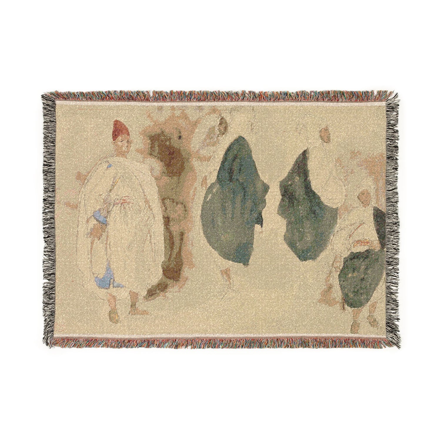 Four Sketches of Arab Men - Eugène Delacroix Tapestry Blanket