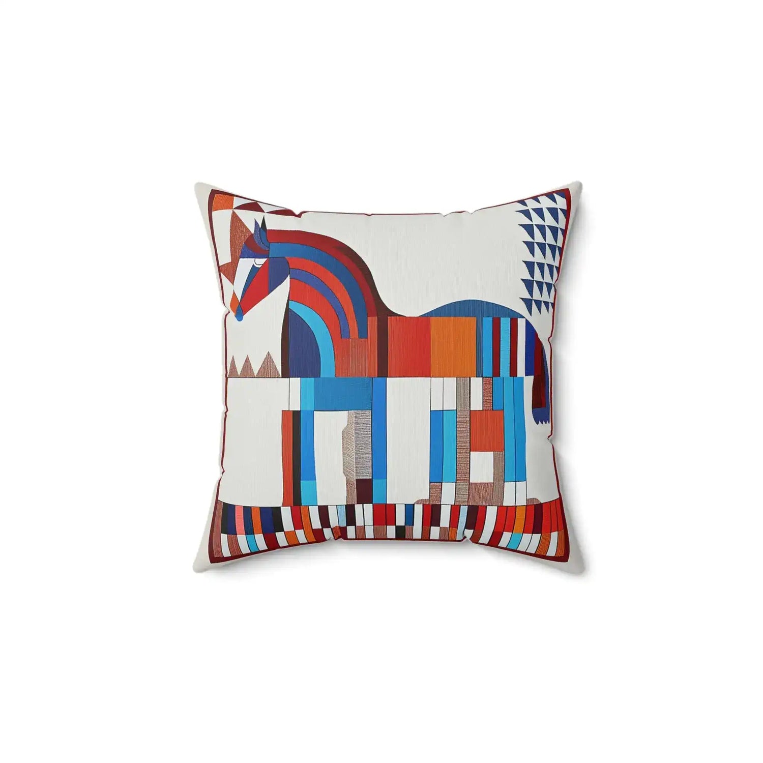 Abstract Horse in Bold Colors Throw Pillow