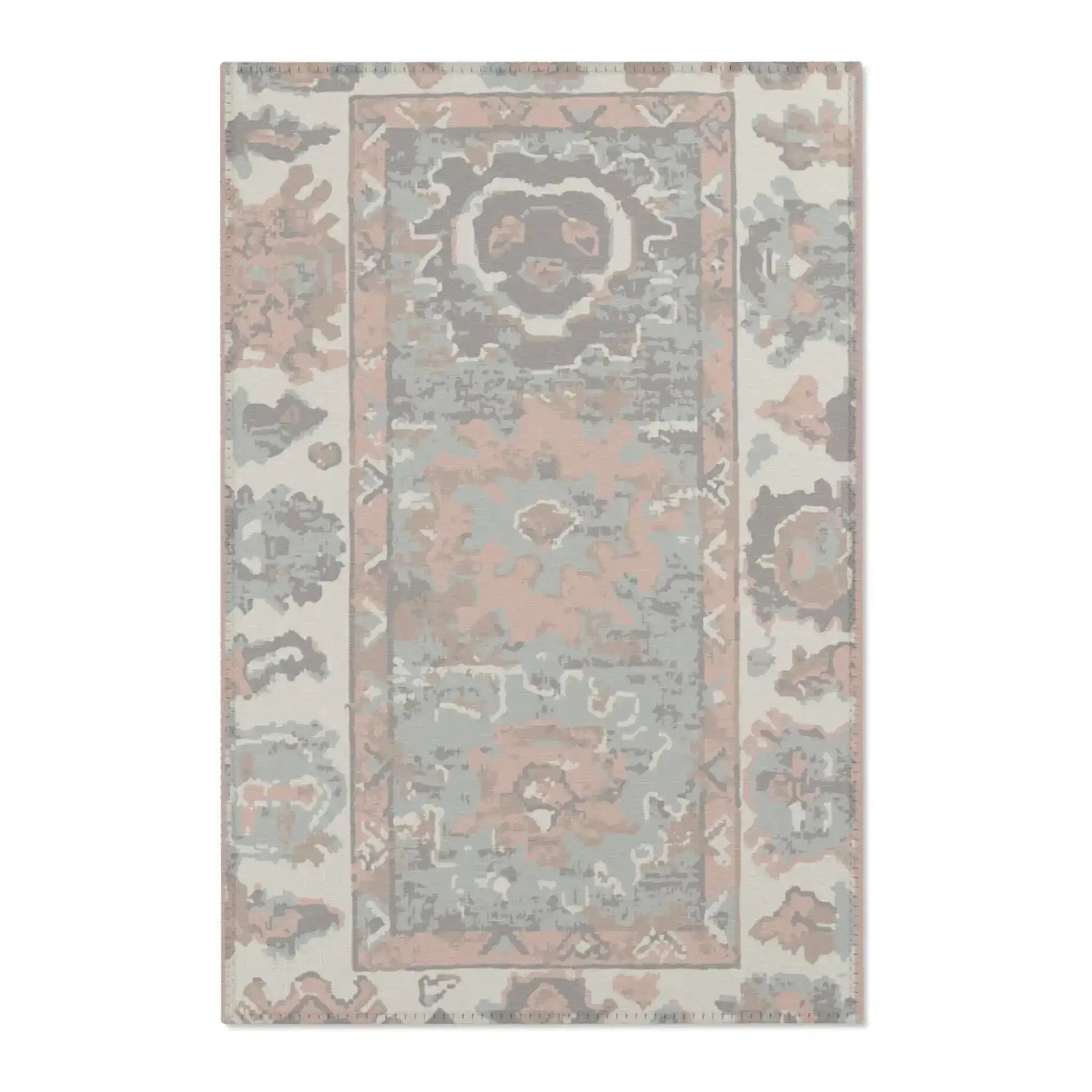 Blush & Gray Distressed Vintage Accent Rug