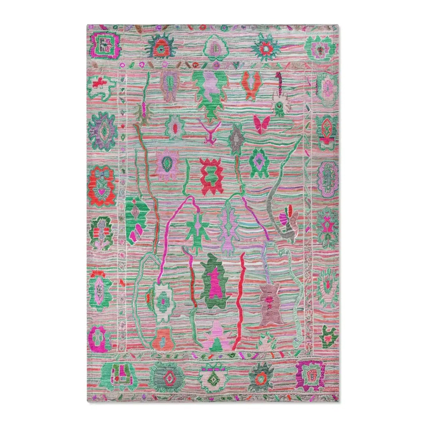 Vibrant Multicolor Striped Bohemian Accent Rug