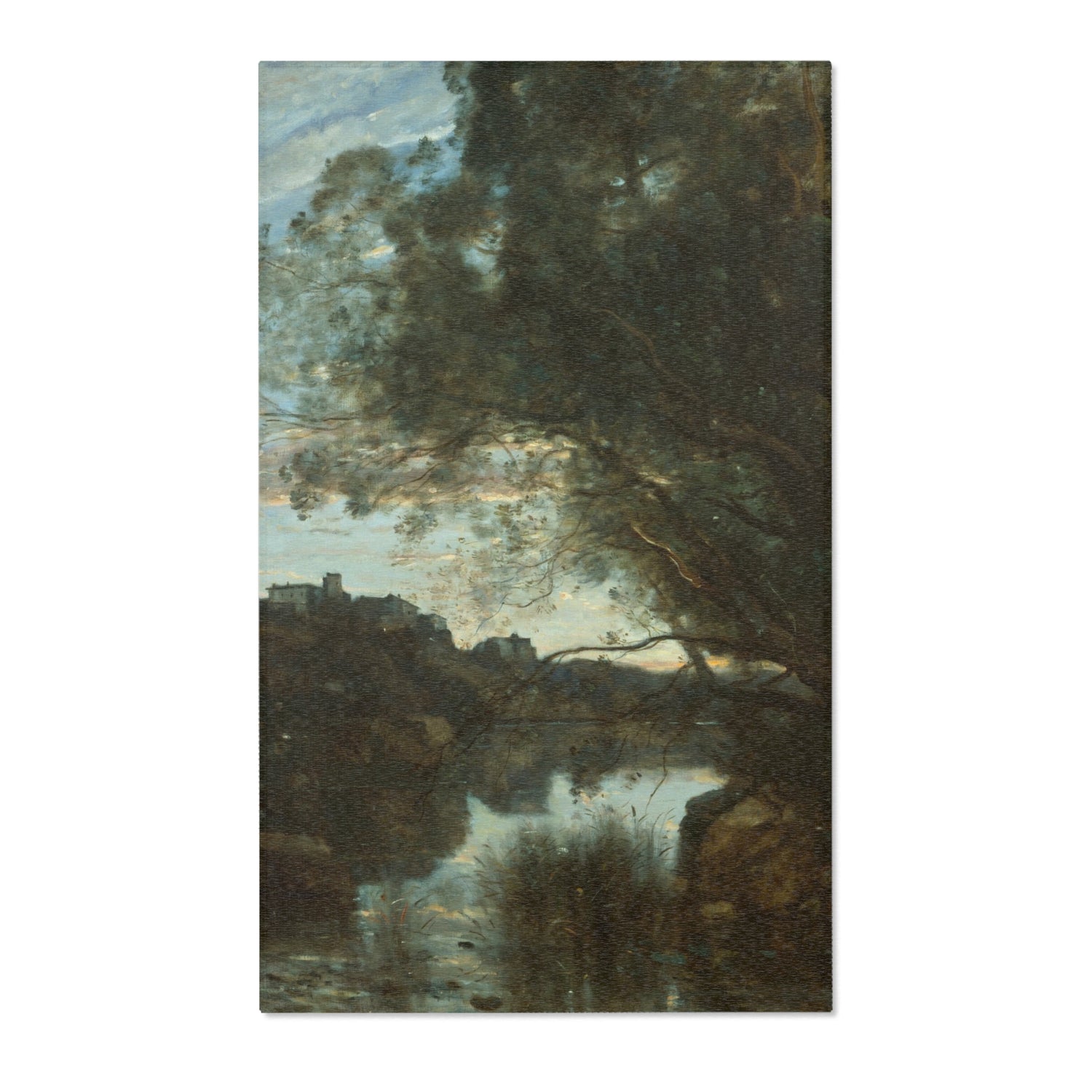 Souvenir of the Environs of Lake Nemi - Jean Baptiste Camille Corot Area Rug