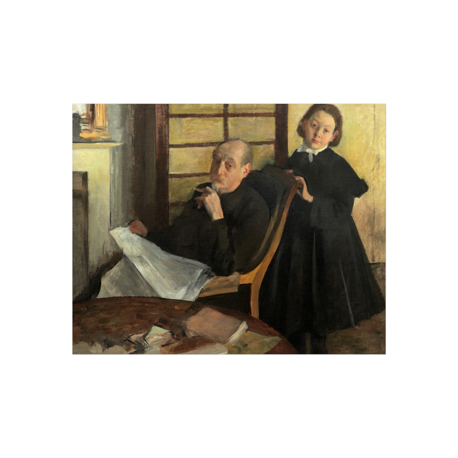 Hilaire Germain Edgar Degas - Henri Degas and His Niece Lucie Degas (The Artist's Uncle and Cousin) | Fine Art Poster