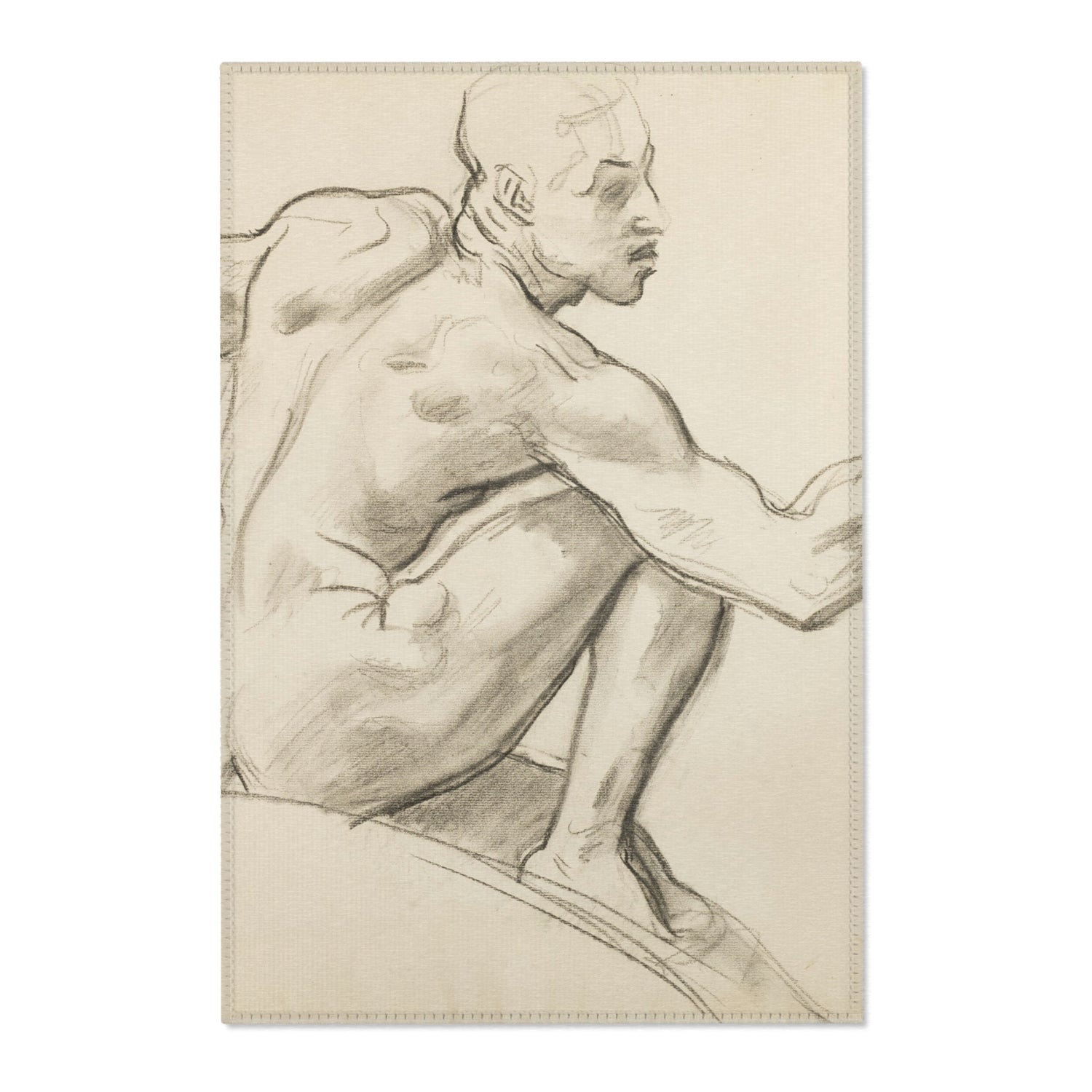 Seated Male Nude - John Singer Sargent Area Rug
