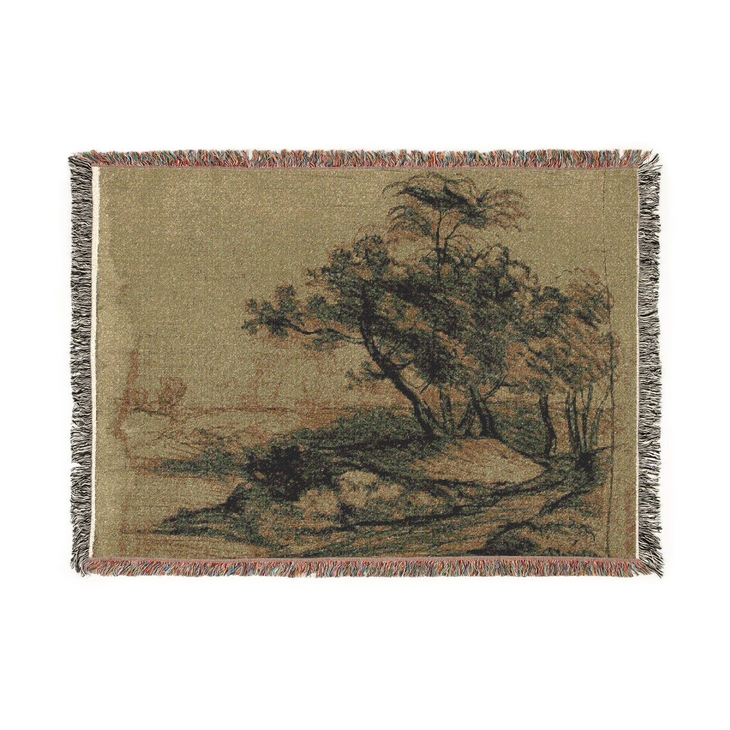 River Bank with Trees - John Constable Tapestry Blanket
